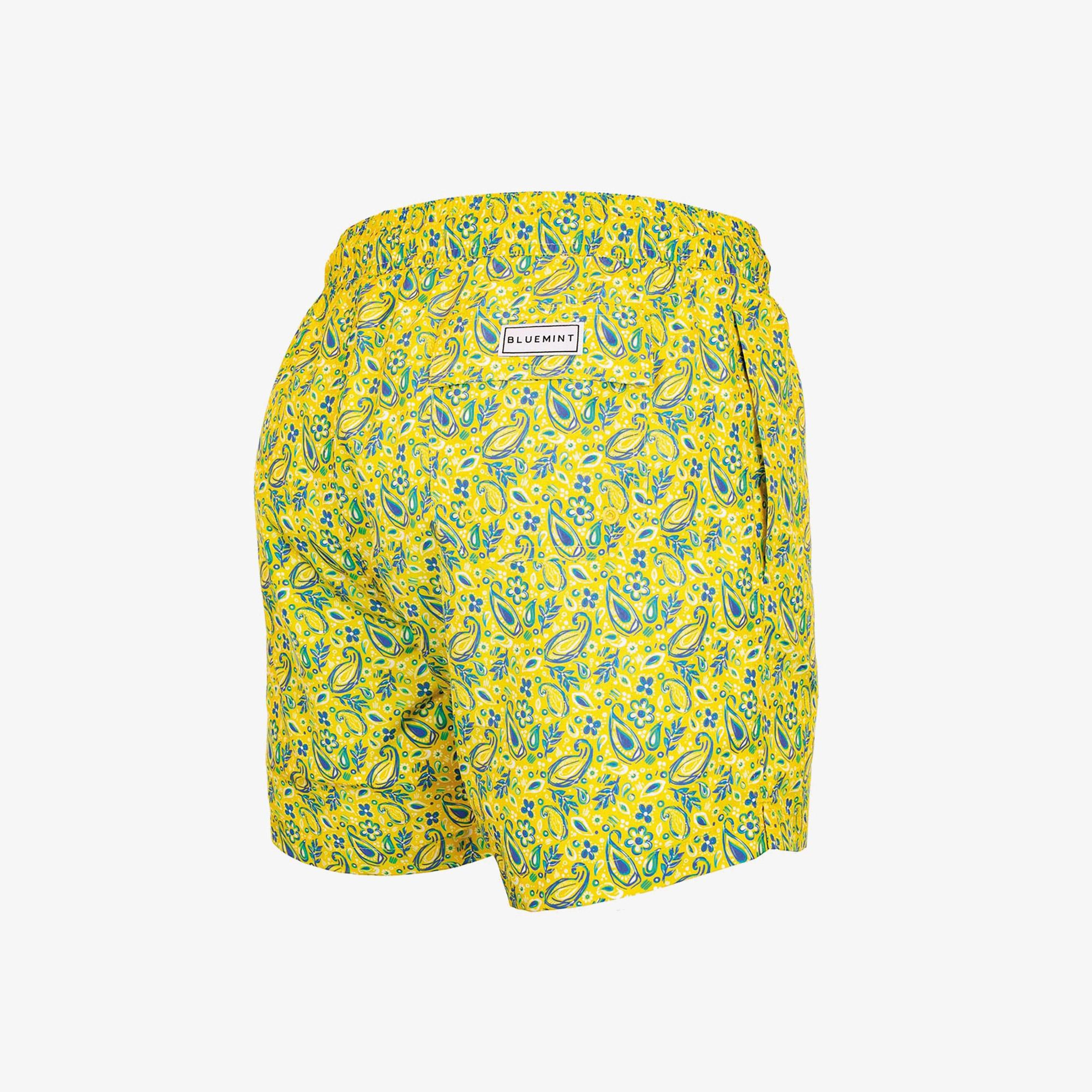 Bluemint Logan Erkek Paisley Sarı Deniz Şortu