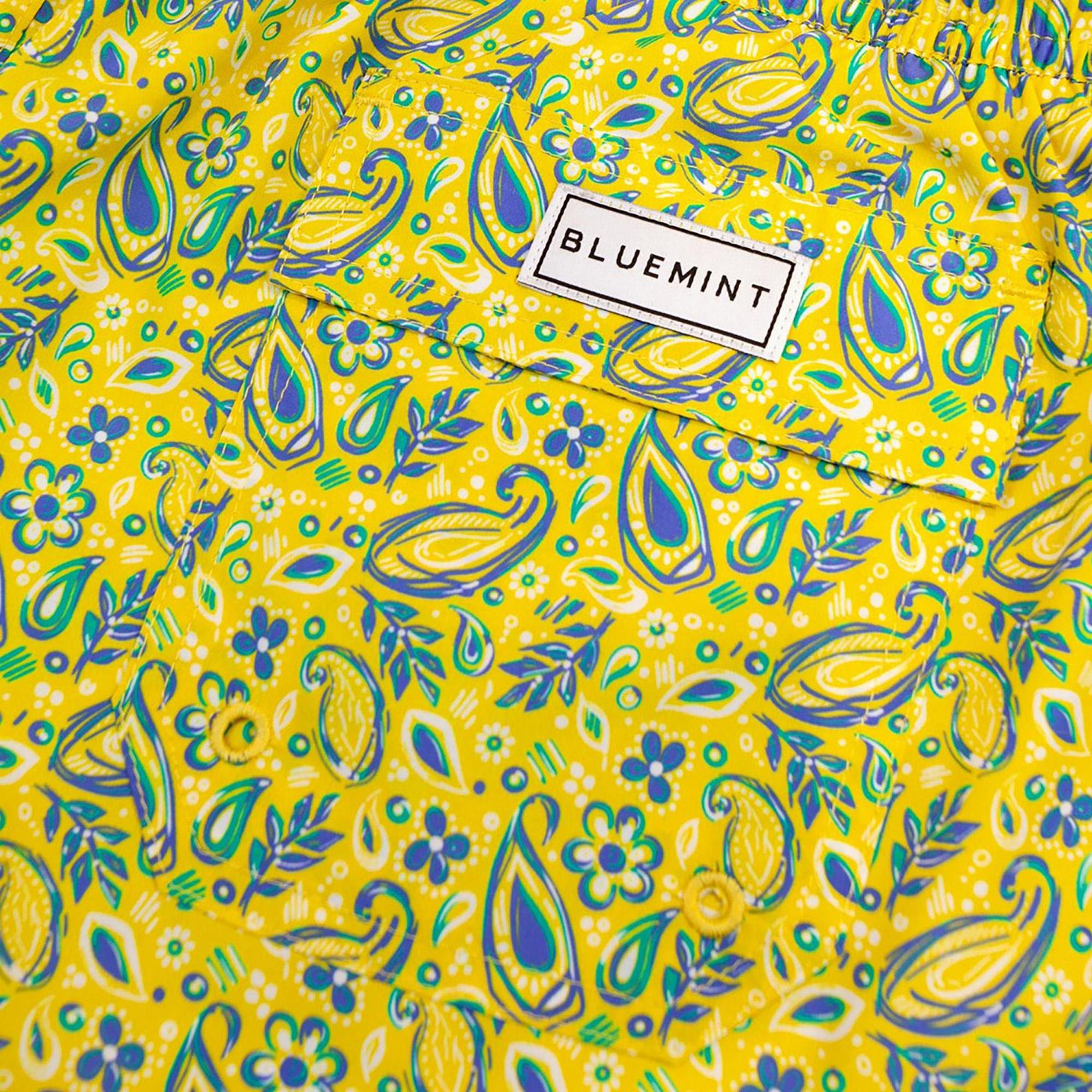 Bluemint Logan Erkek Paisley Sarı Deniz Şortu