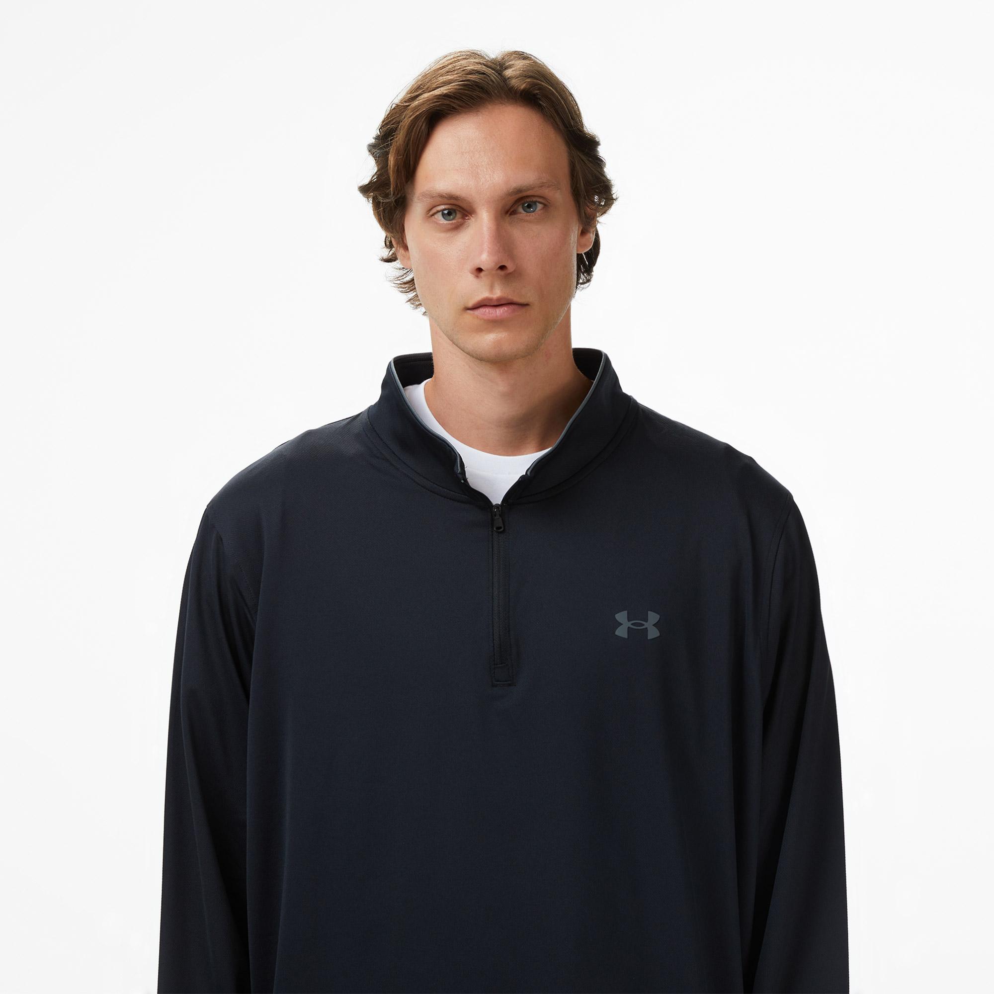 Under Armour Matchplay 14 Zip Erkek Siyah Golf Sweatshirt