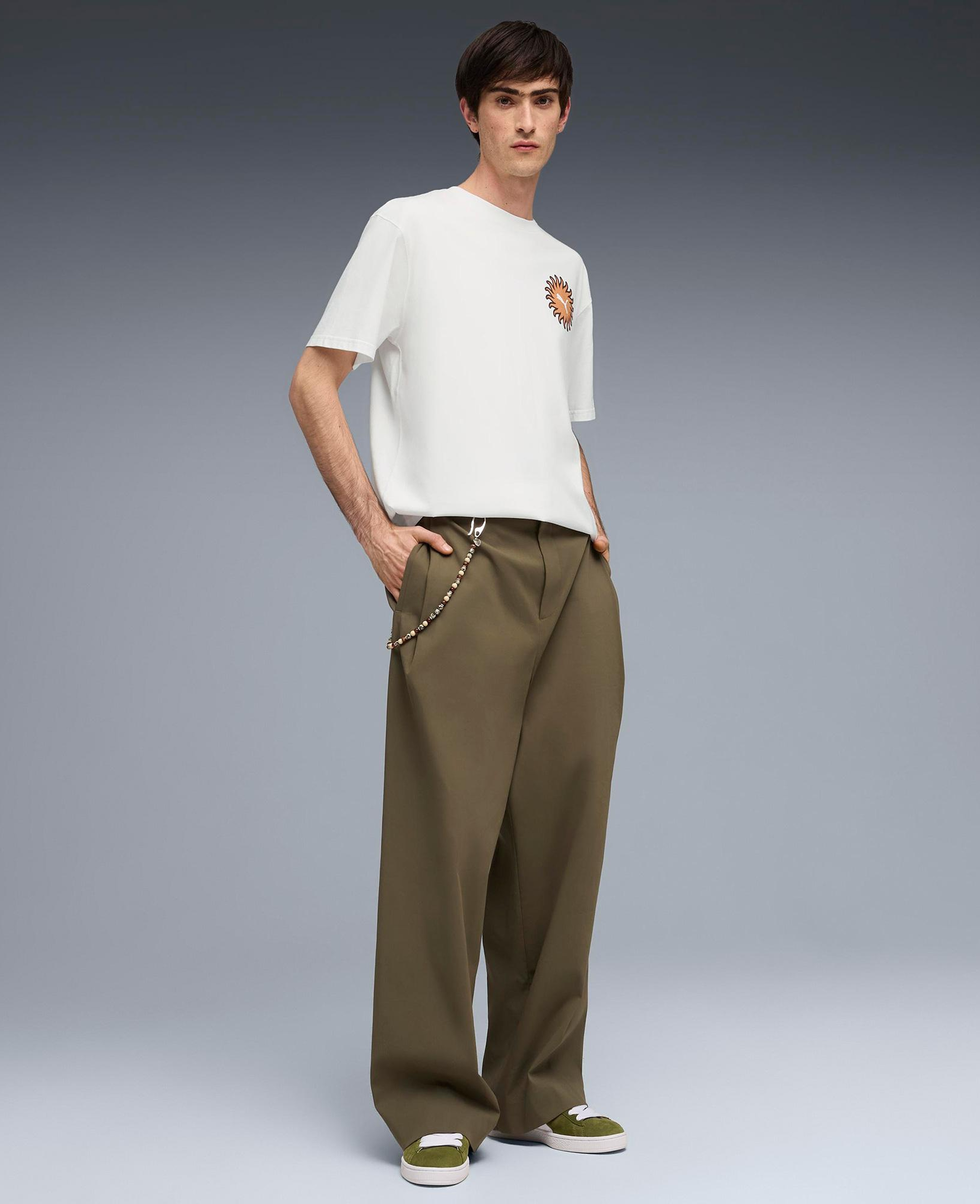 Puma Sunset Drive Relaxed Erkek Beyaz T-Shirt
