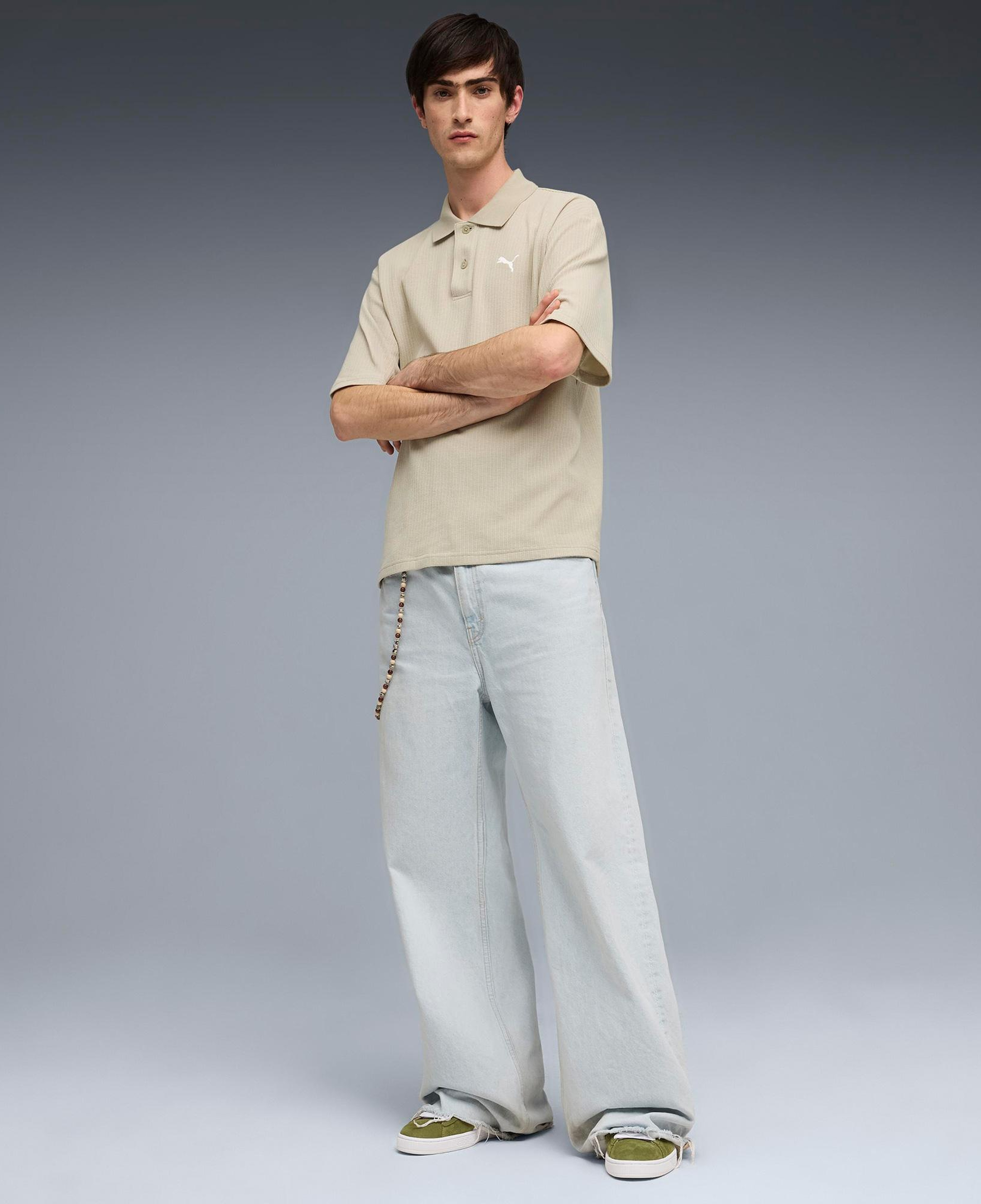 Puma Wardrobe Ess Boxy Erkek Gri Polo