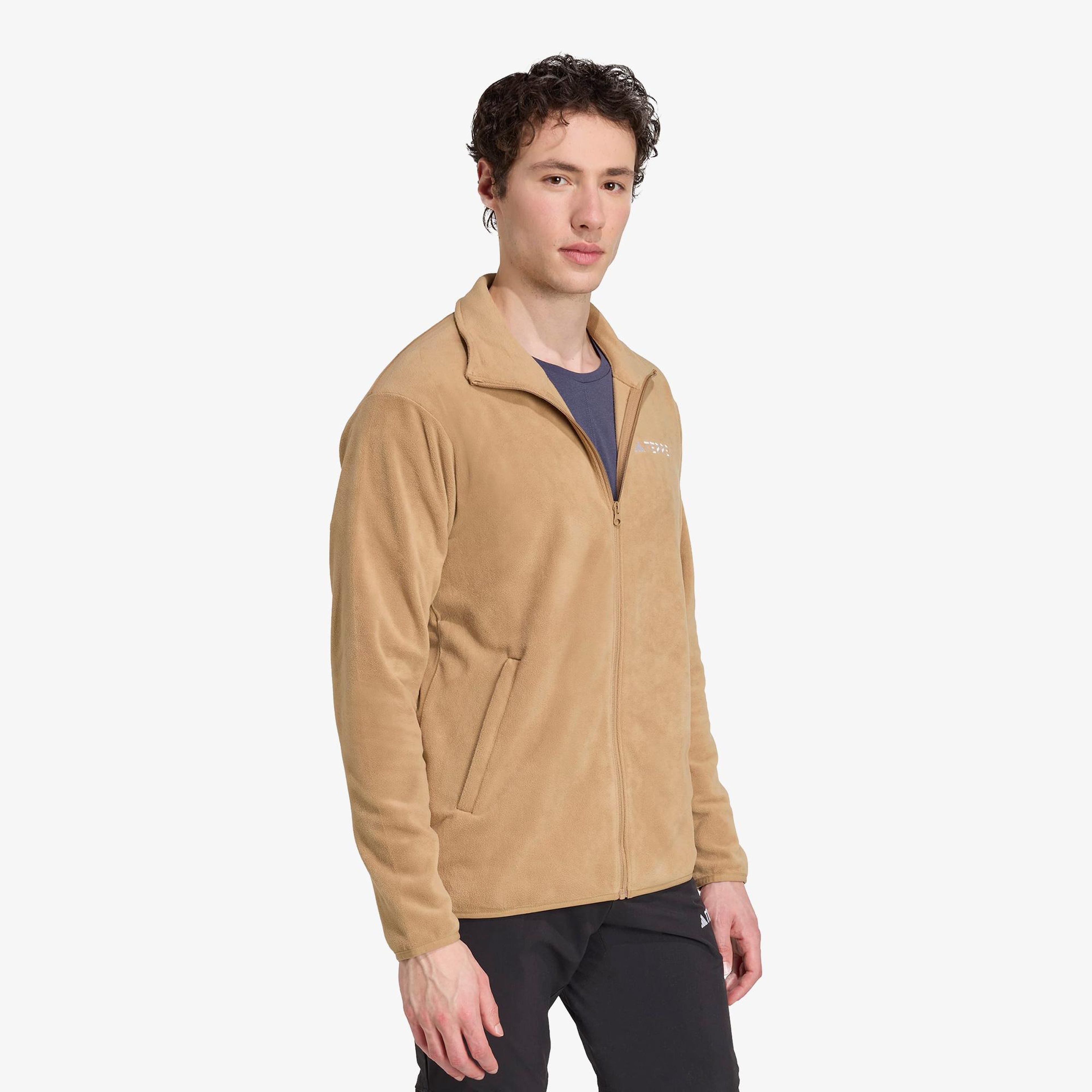 adidas Multi Essentials Full Zip Fleece Erkek Kahverengi Yürüyüş Polar