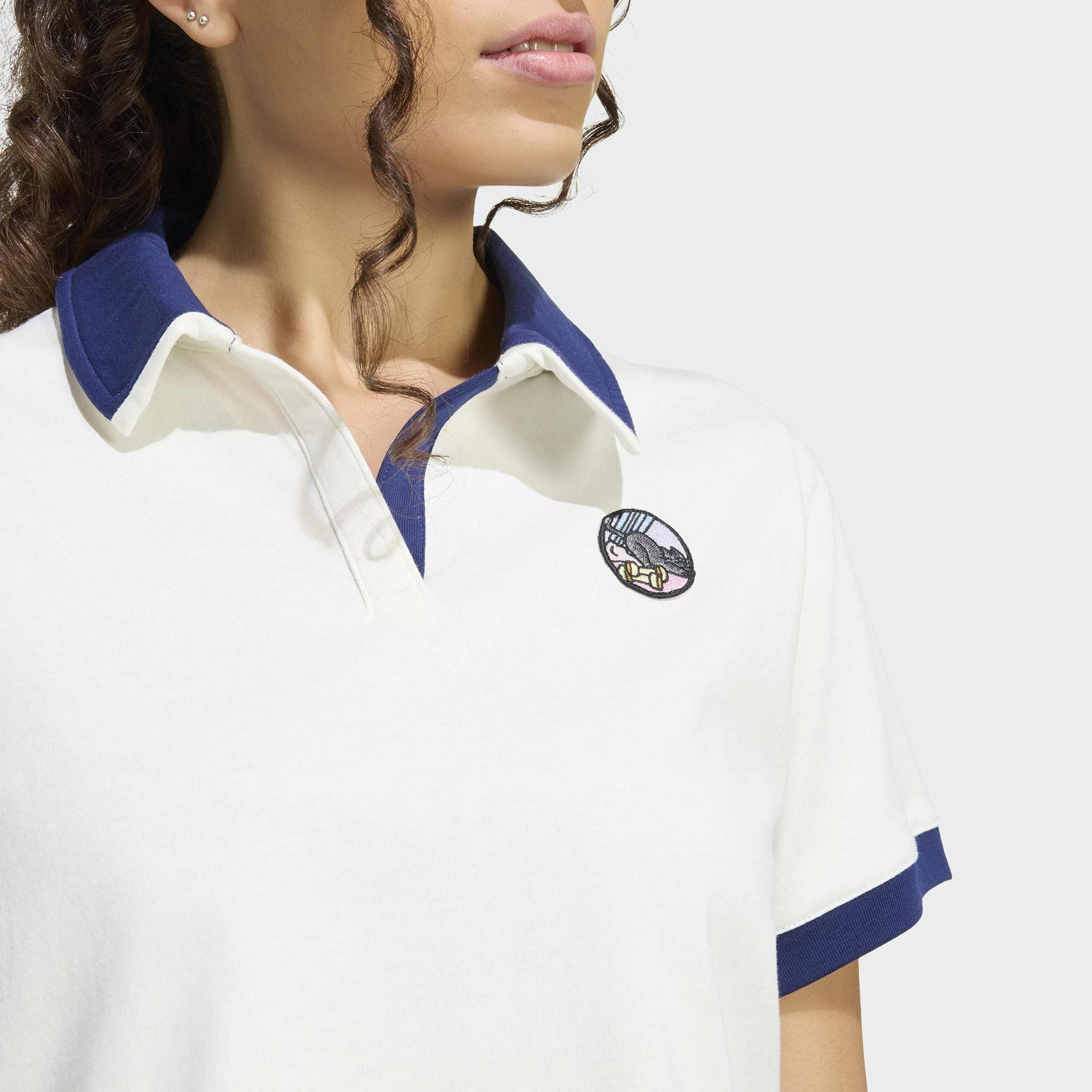adidas Pop Art Graphic Polo Q2 Kadın Beyaz Antrenman T-Shirt