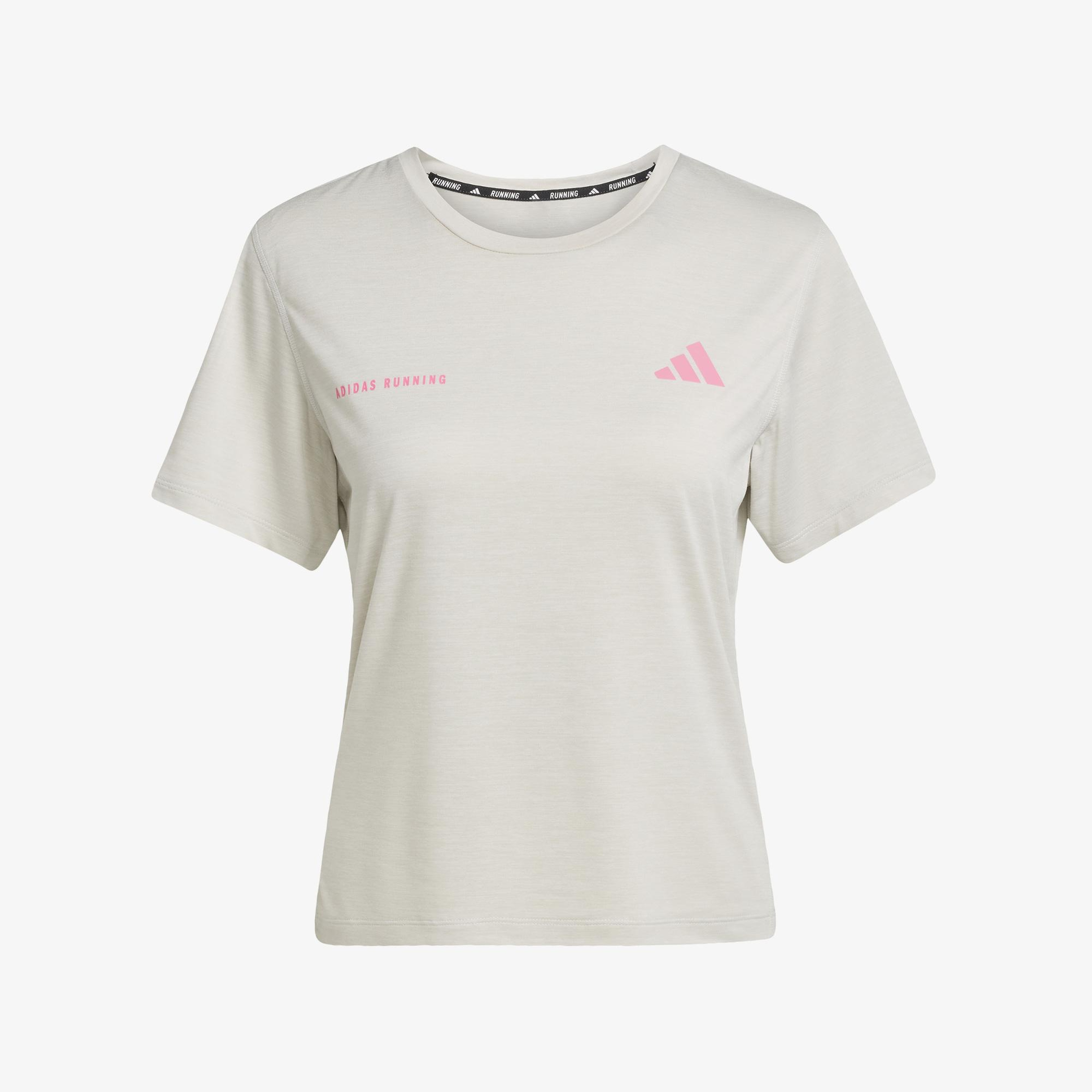 adidas Own The Run Melange Kadın Bej Koşu T-Shirt