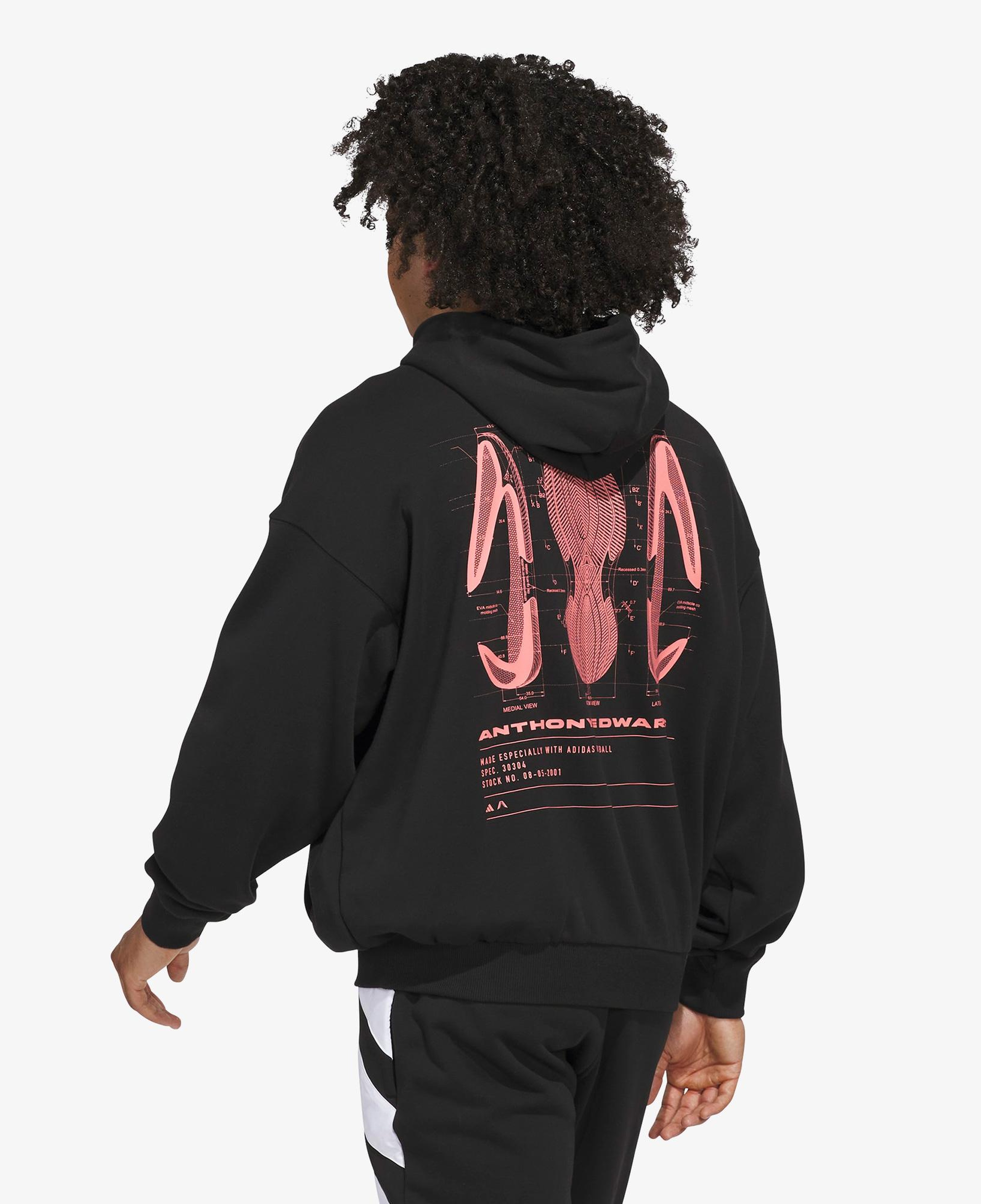 adidas Anthony Edwards Schematic Erkek Siyah Basketbol Sweatshirt