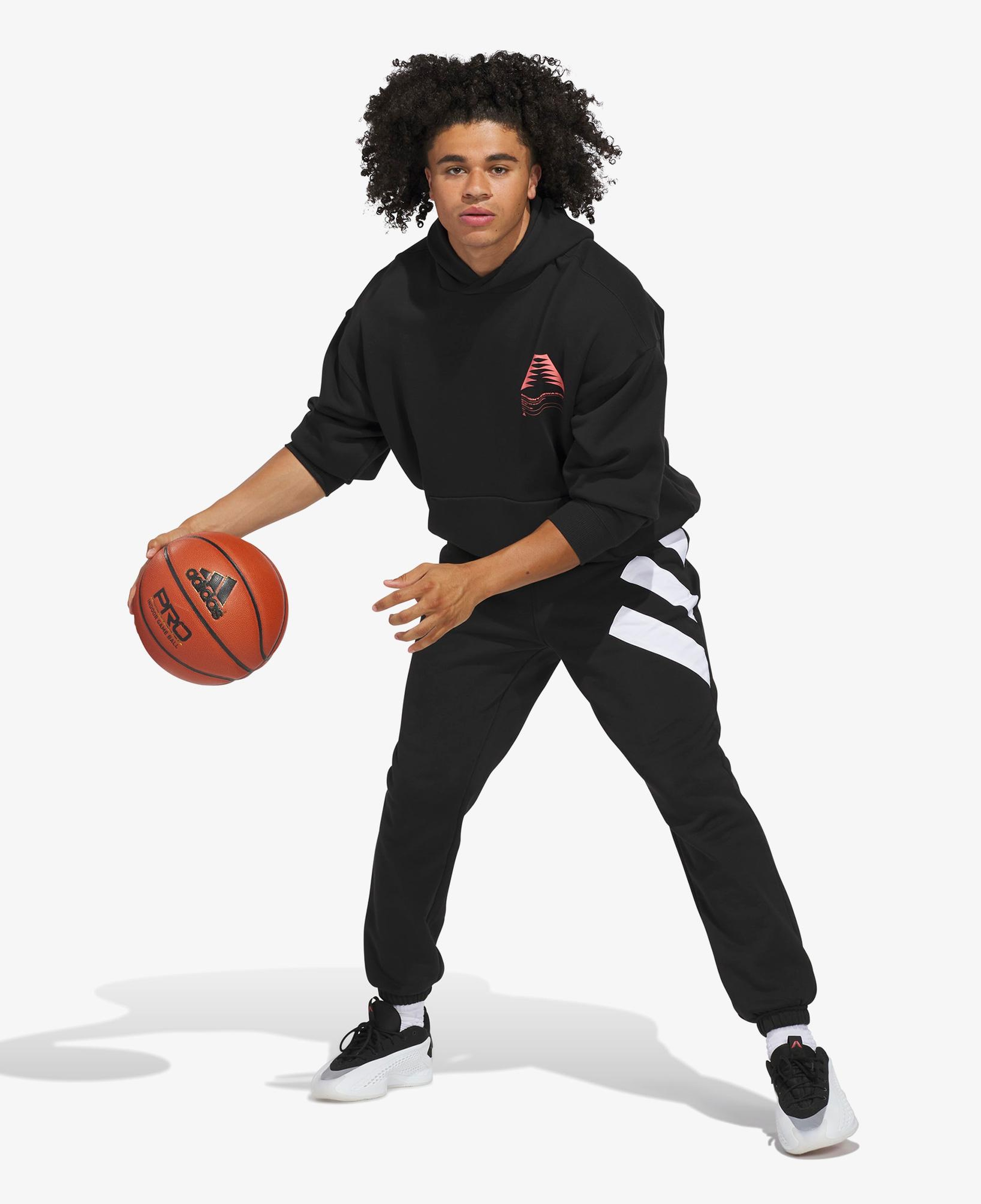 adidas Anthony Edwards Schematic Erkek Siyah Basketbol Sweatshirt