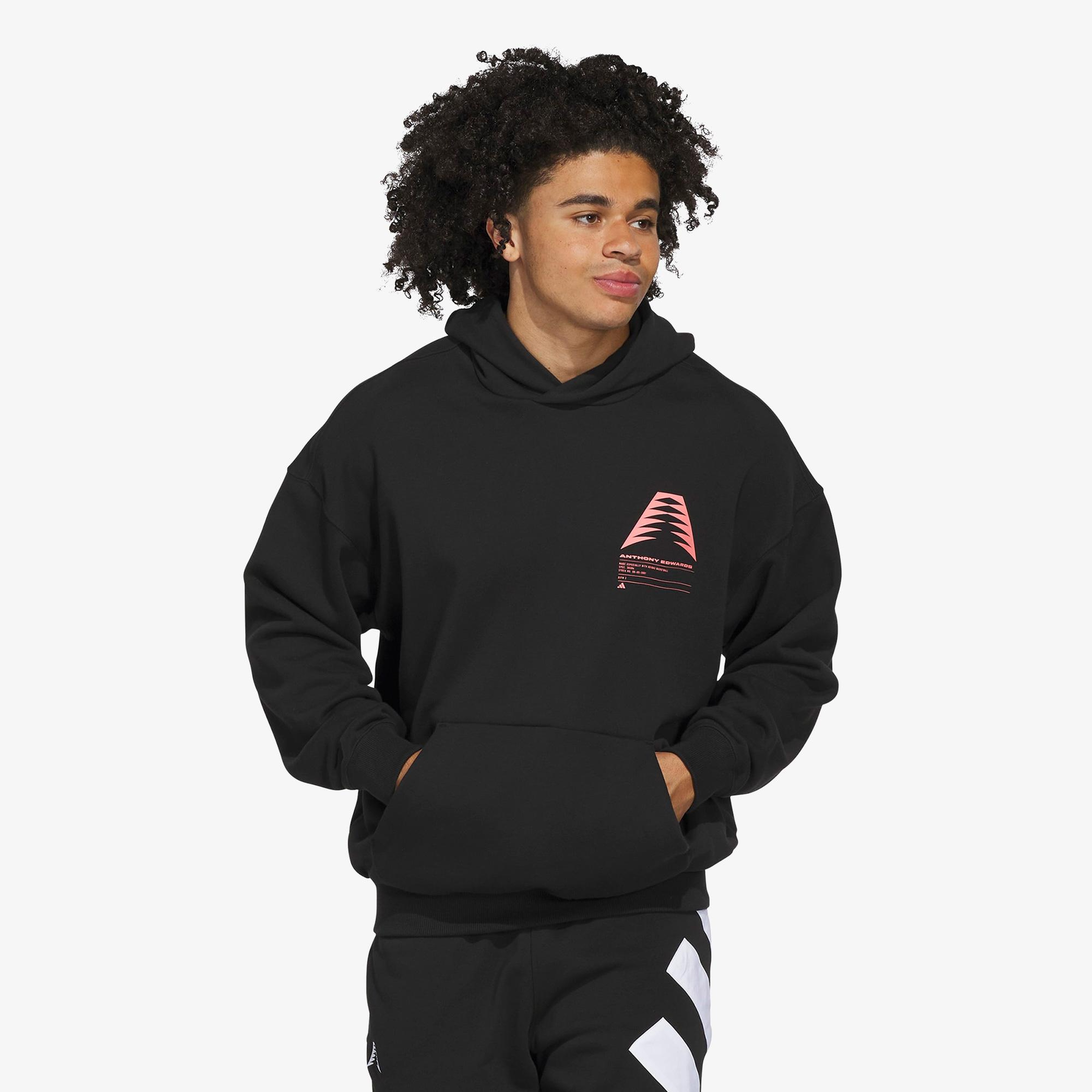 adidas Anthony Edwards Schematic Erkek Siyah Basketbol Sweatshirt