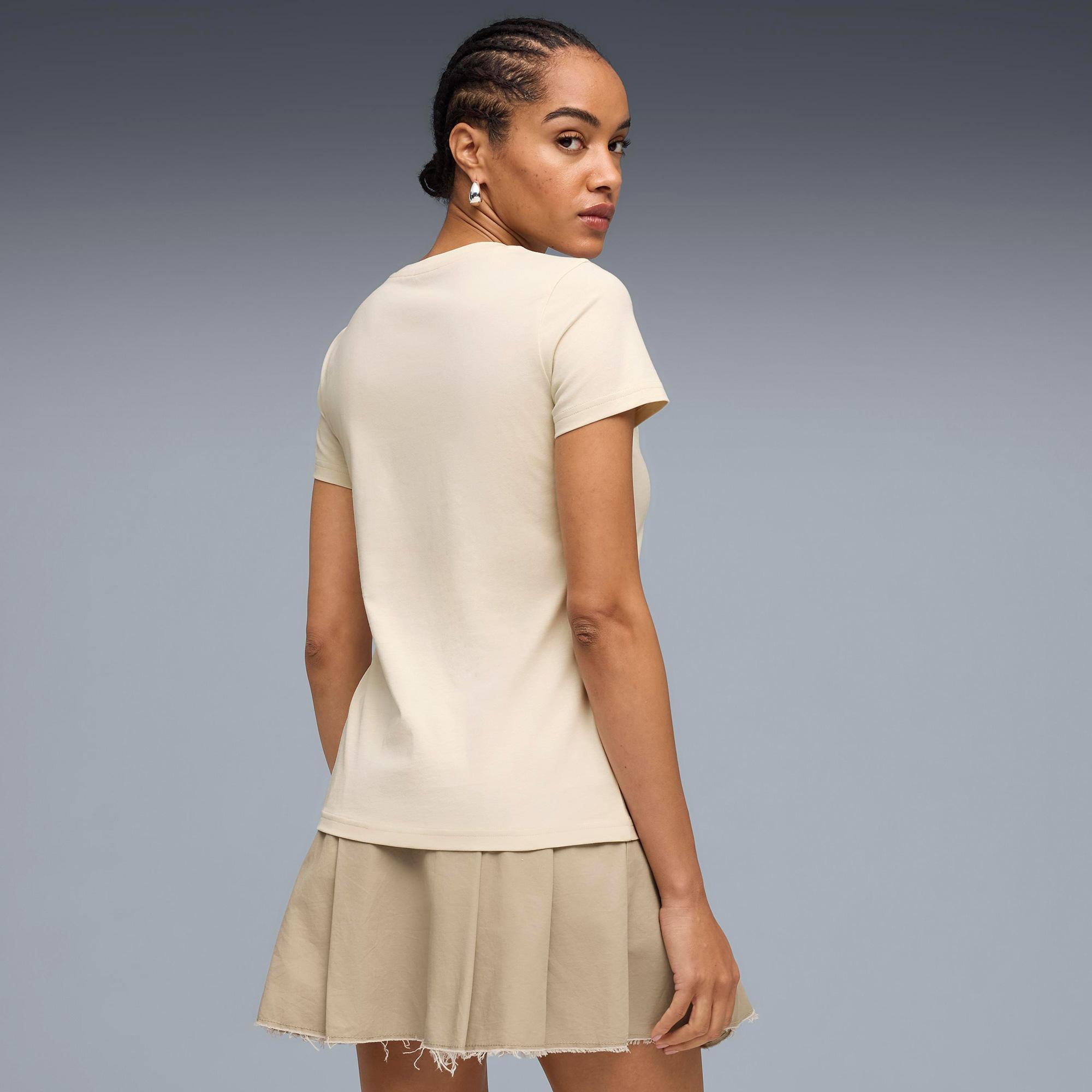 Puma Ess Elevated Tk Kadın Krem T-Shirt