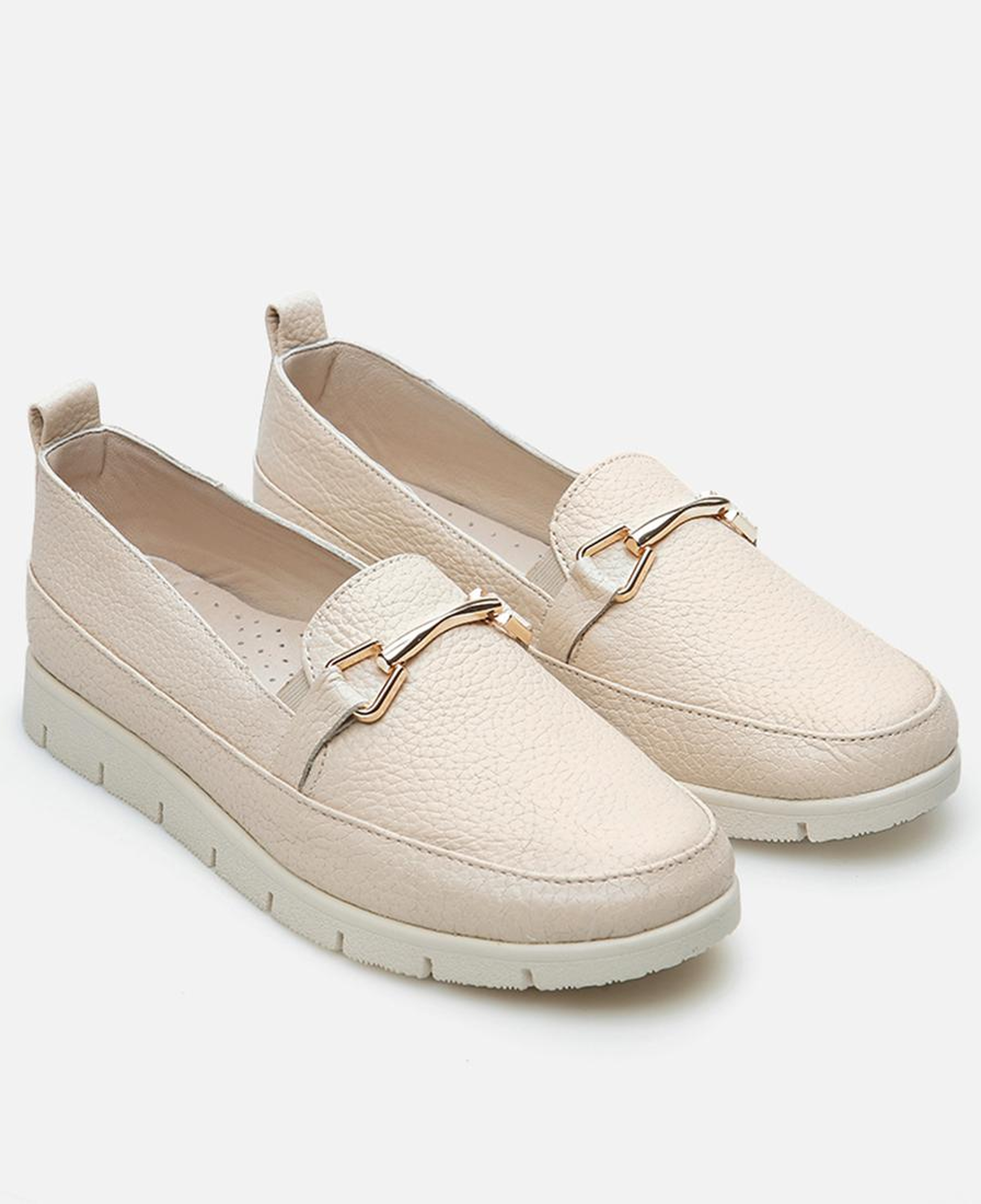 Kadın Deri Bej Loafer