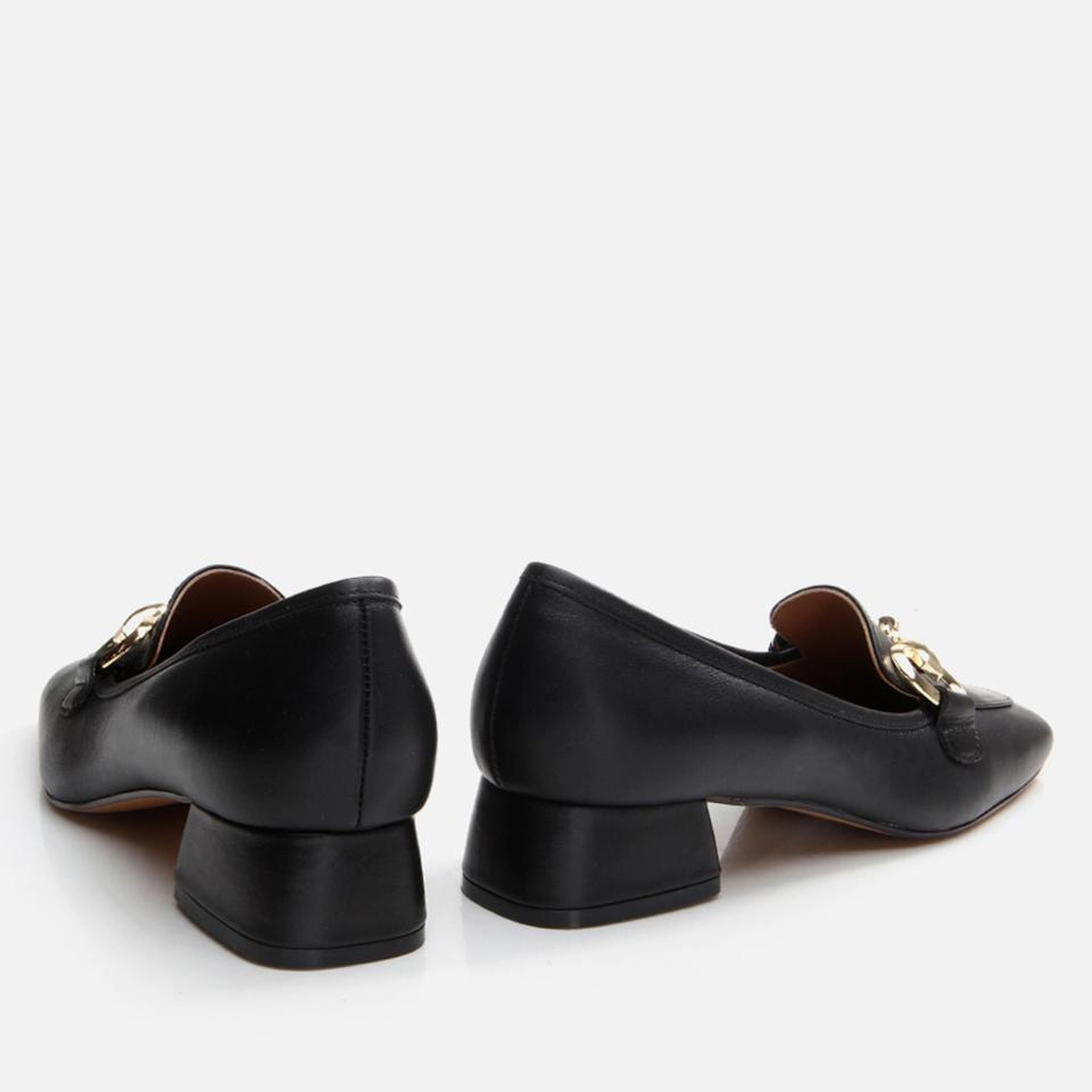 Kadın Deri Siyah Tokalı Loafer