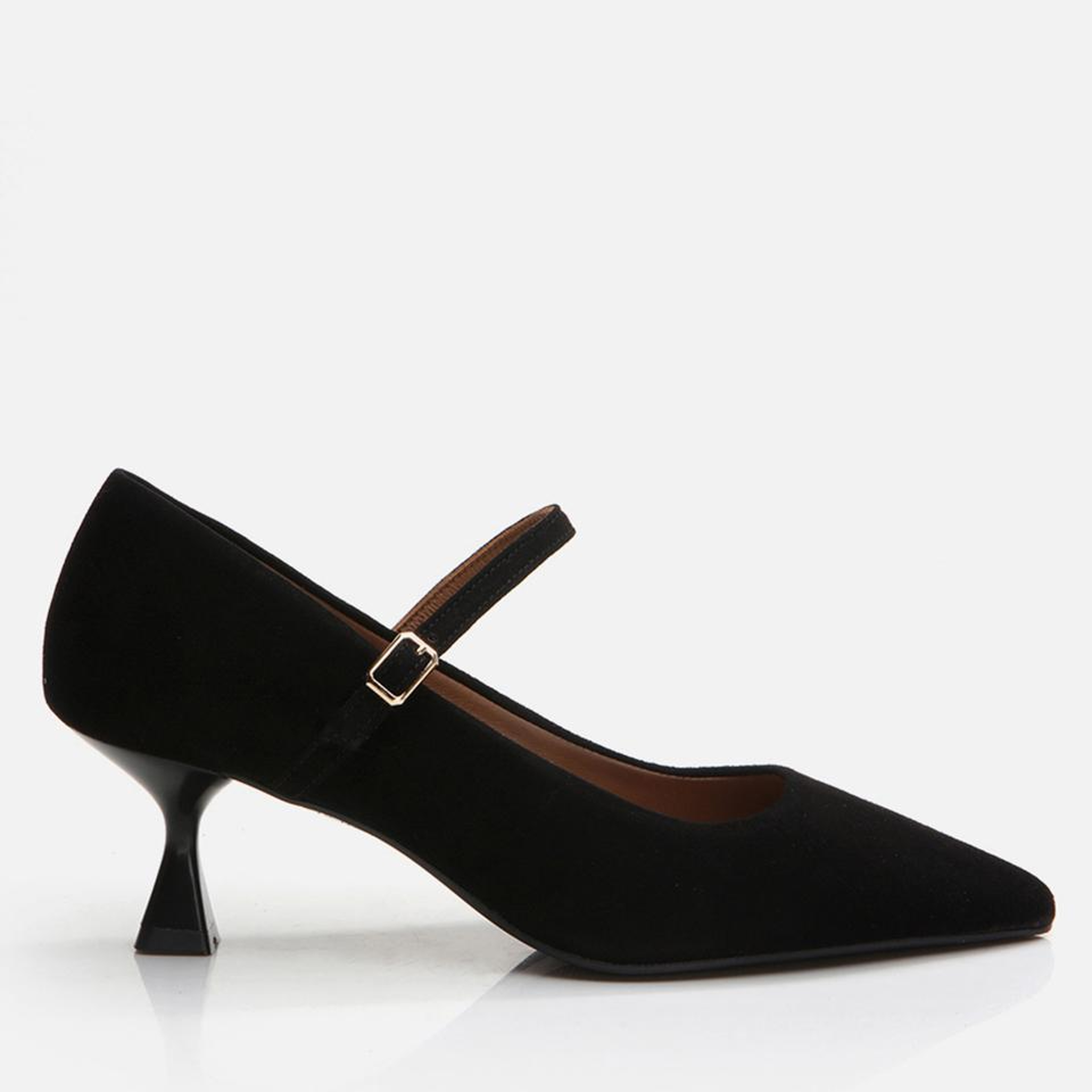 Kadın Deri Mary Jane Siyah Stiletto