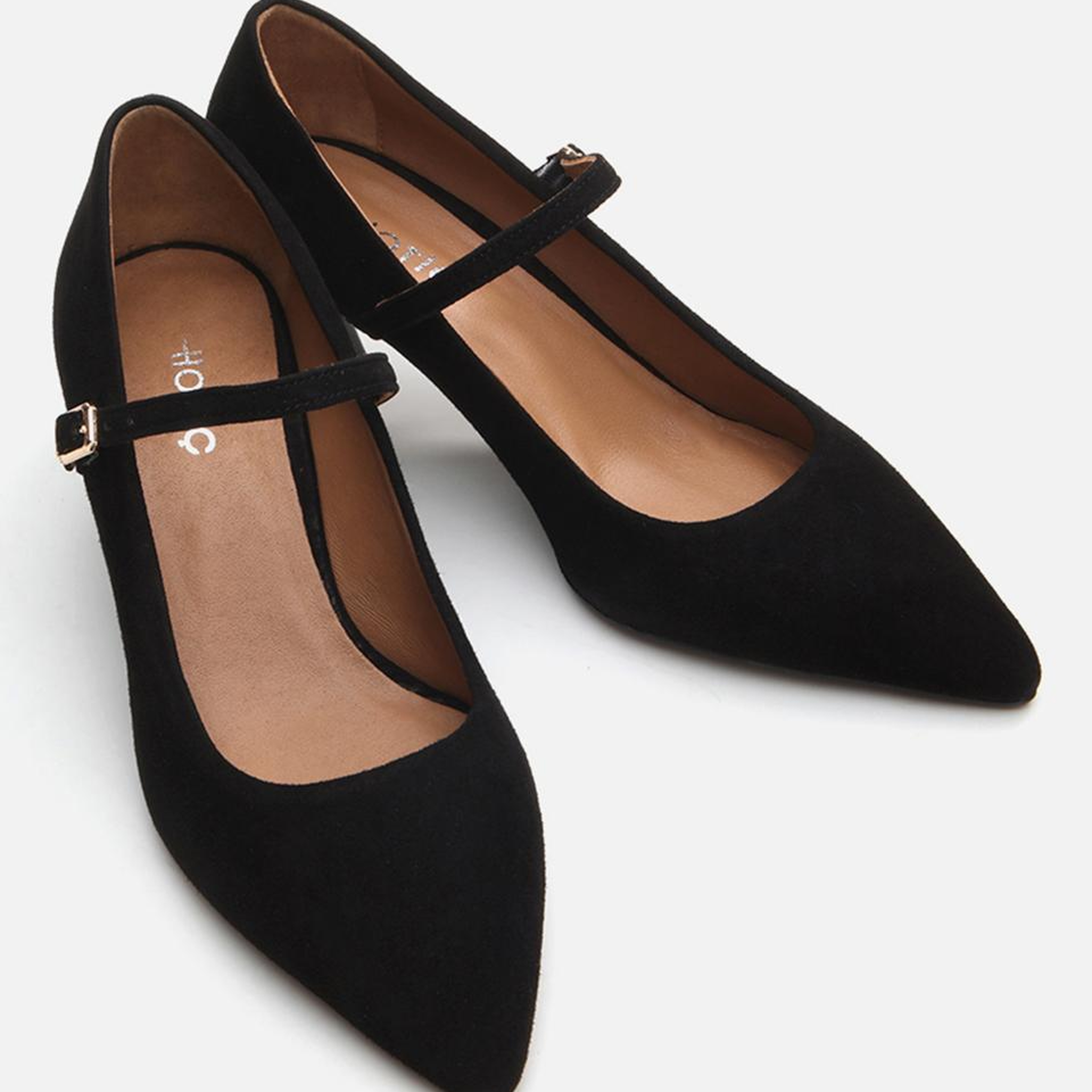 Kadın Deri Mary Jane Siyah Stiletto