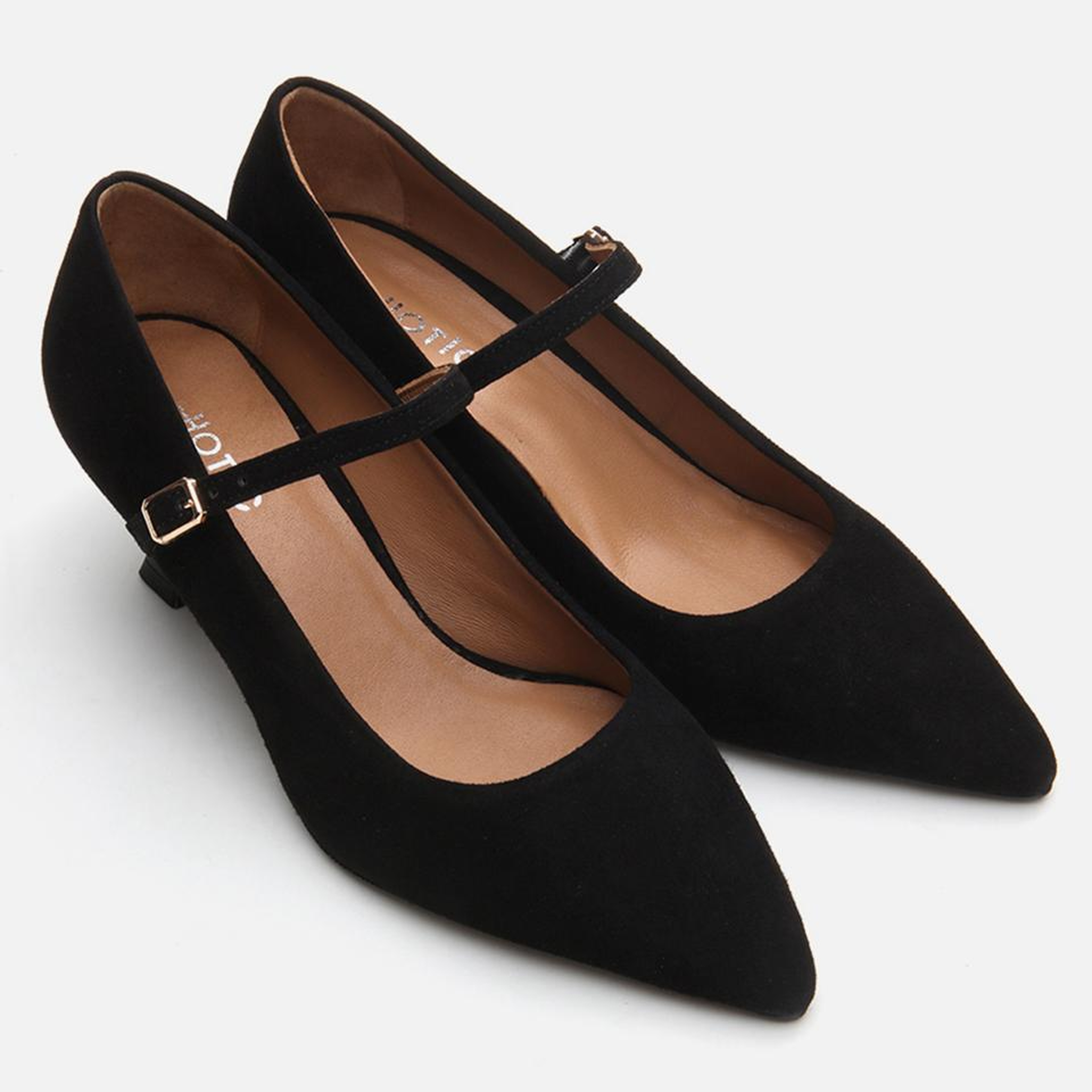 Kadın Deri Mary Jane Siyah Stiletto
