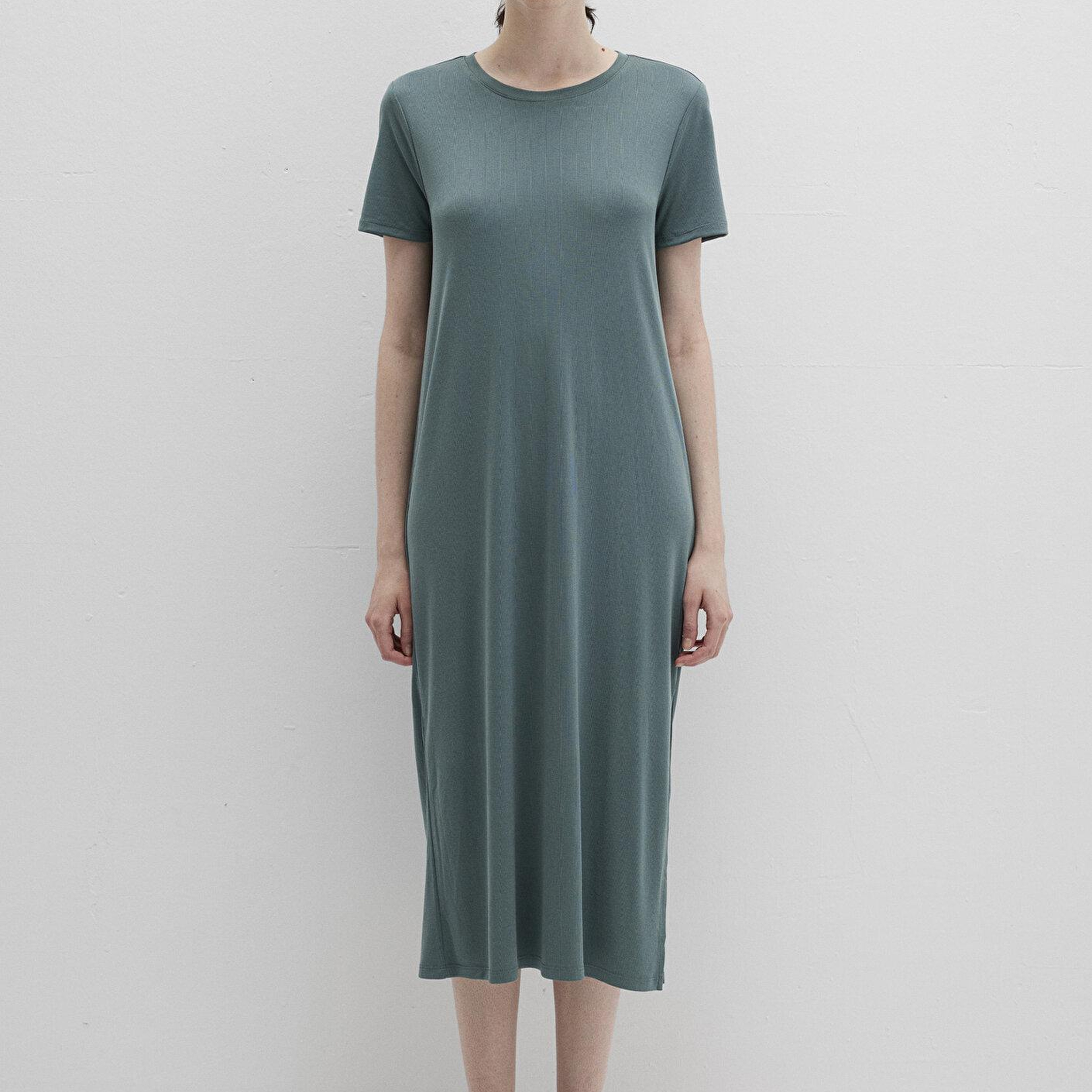 Mavi Yeşil (TENCEL™) Modal Karışımlı Midi Elbise 1310777-71917
