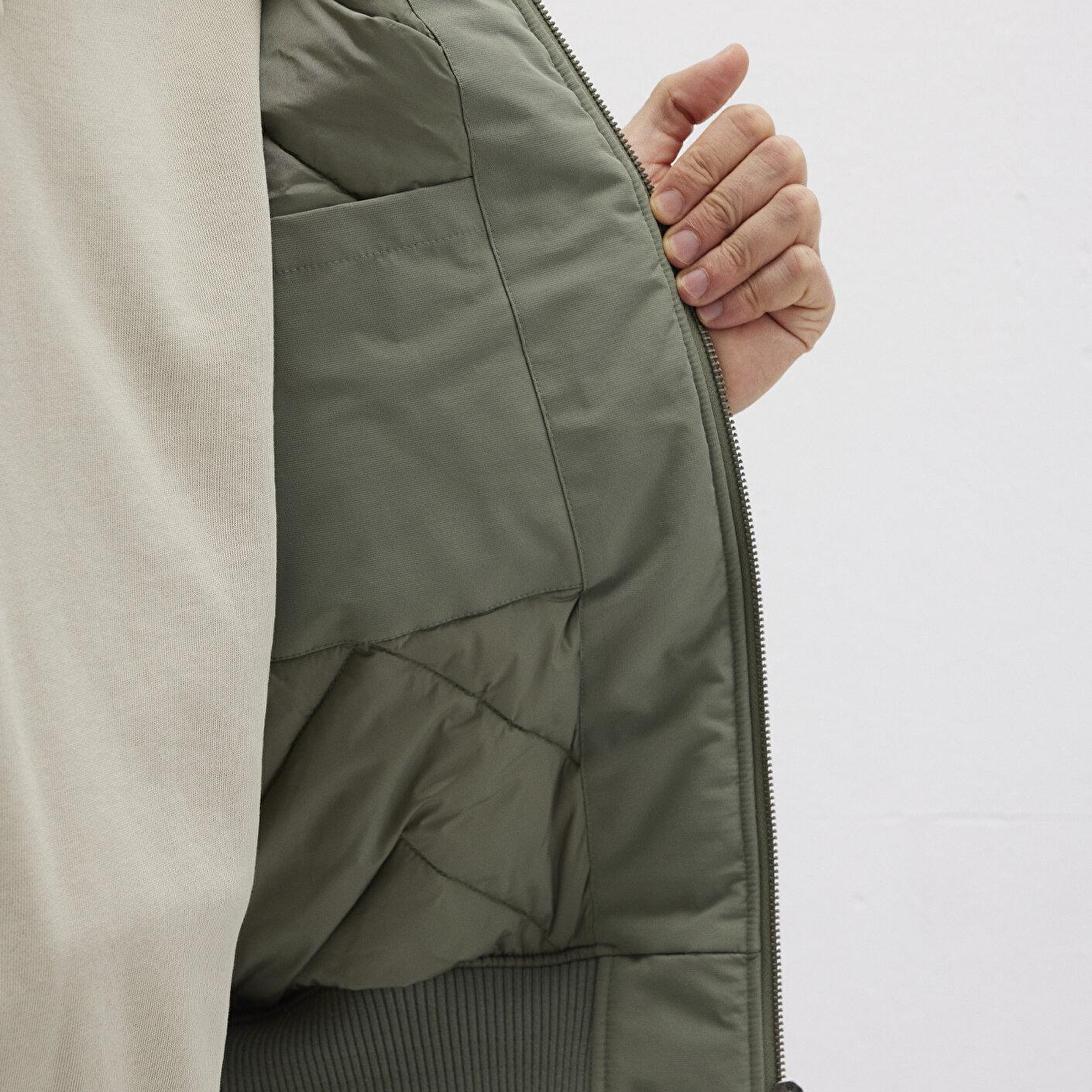 Mavi Suni Kürk Detaylı Haki Ceket Loose Fit / Bol Rahat Kesim 0110665-80692
