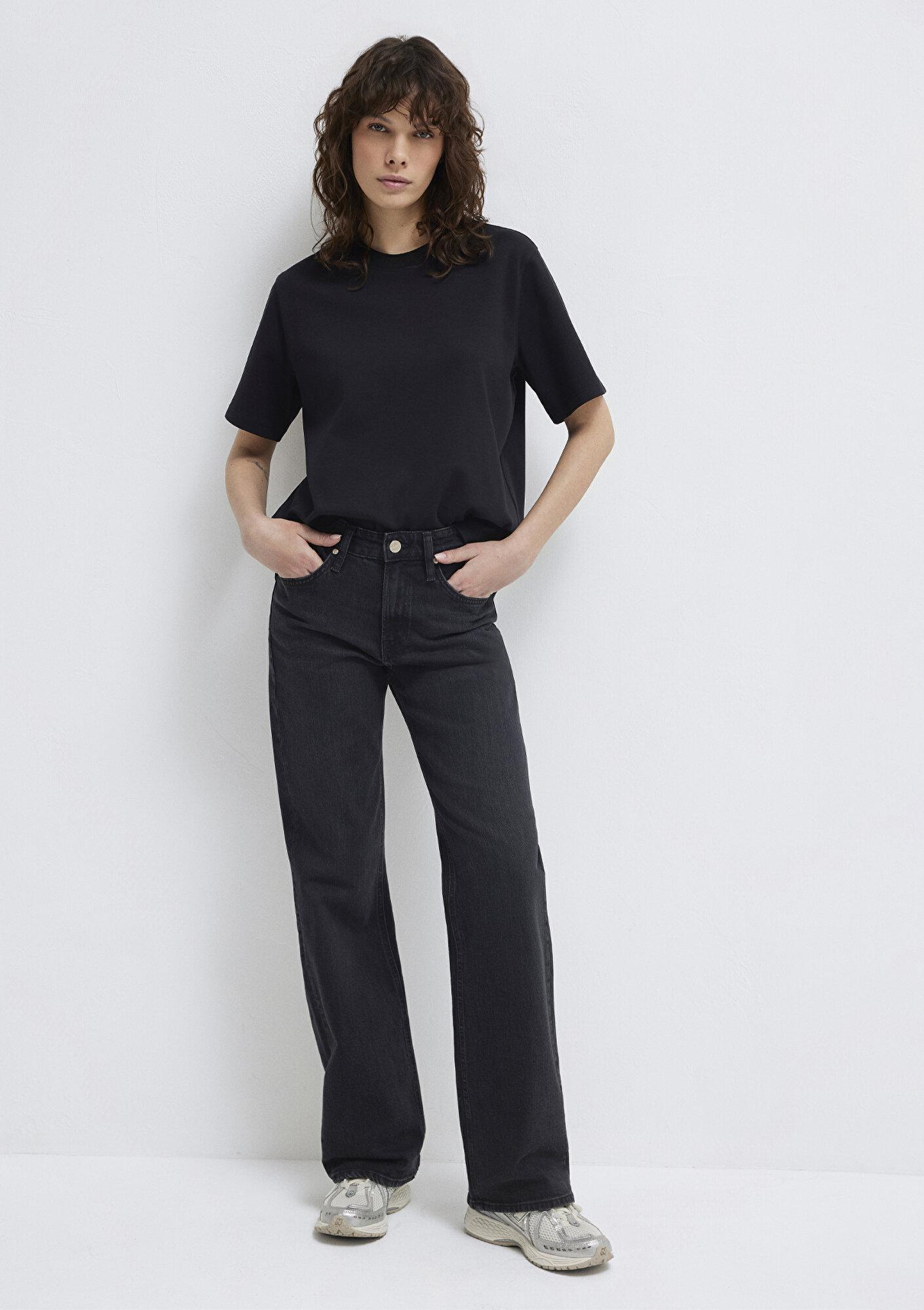 Mavi Siyah Basic İnterlok Tişört Loose Fit / Bol Rahat Kesim 1613820-900
