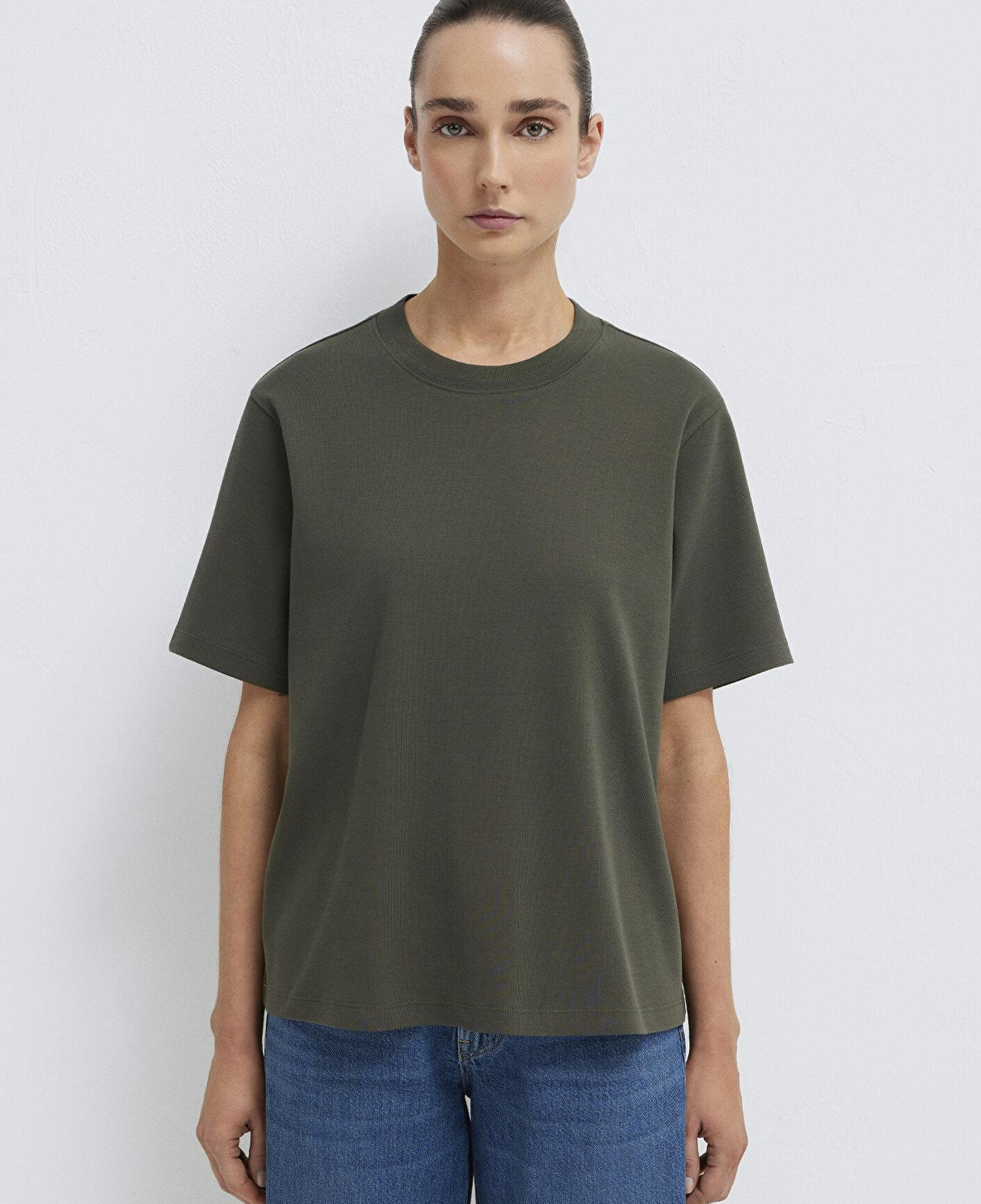 Mavi Haki Basic İnterlok Tişört Loose Fit / Bol Rahat Kesim 1613820-71553