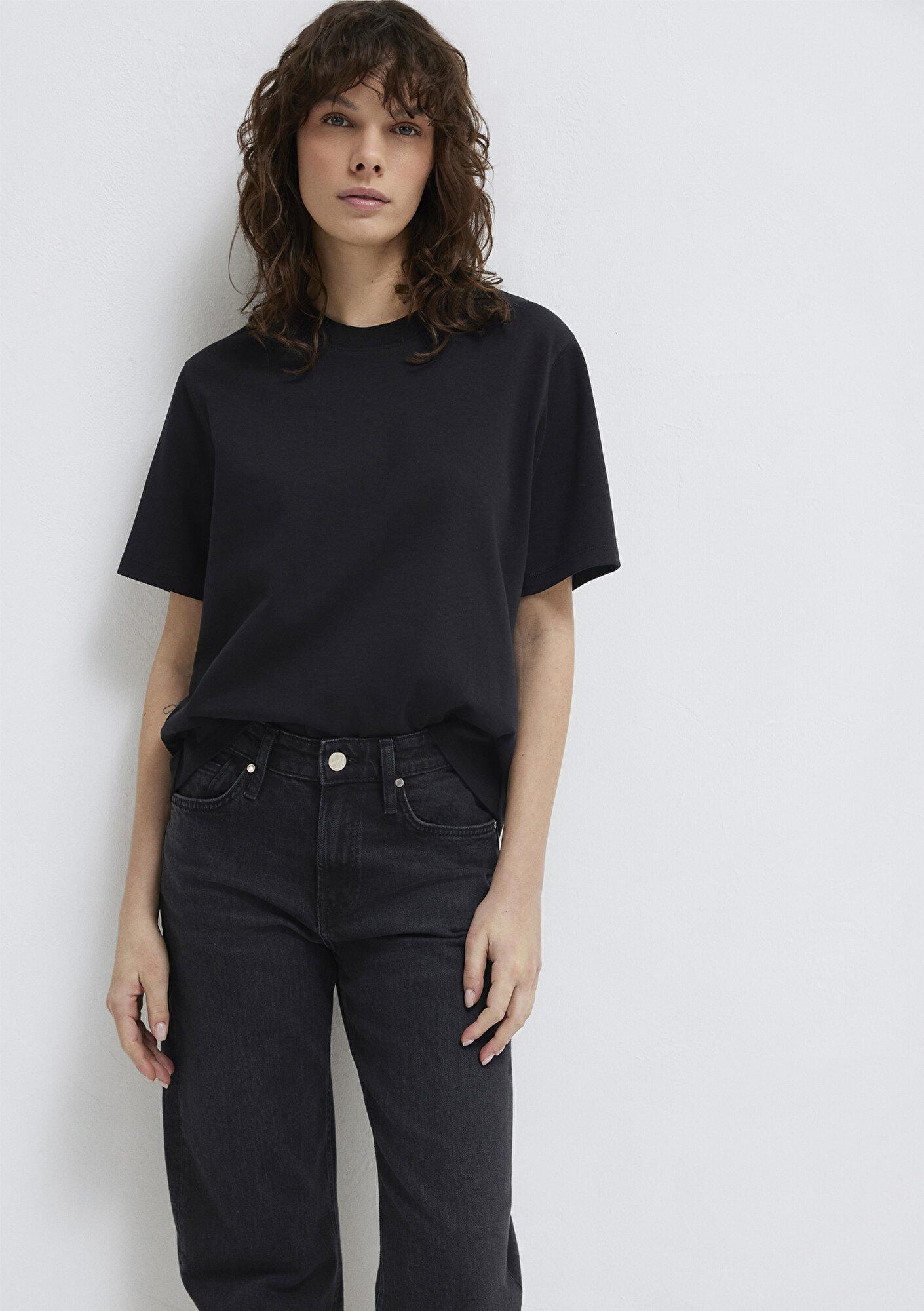 Mavi Siyah Basic İnterlok Tişört Loose Fit / Bol Rahat Kesim 1613820-900