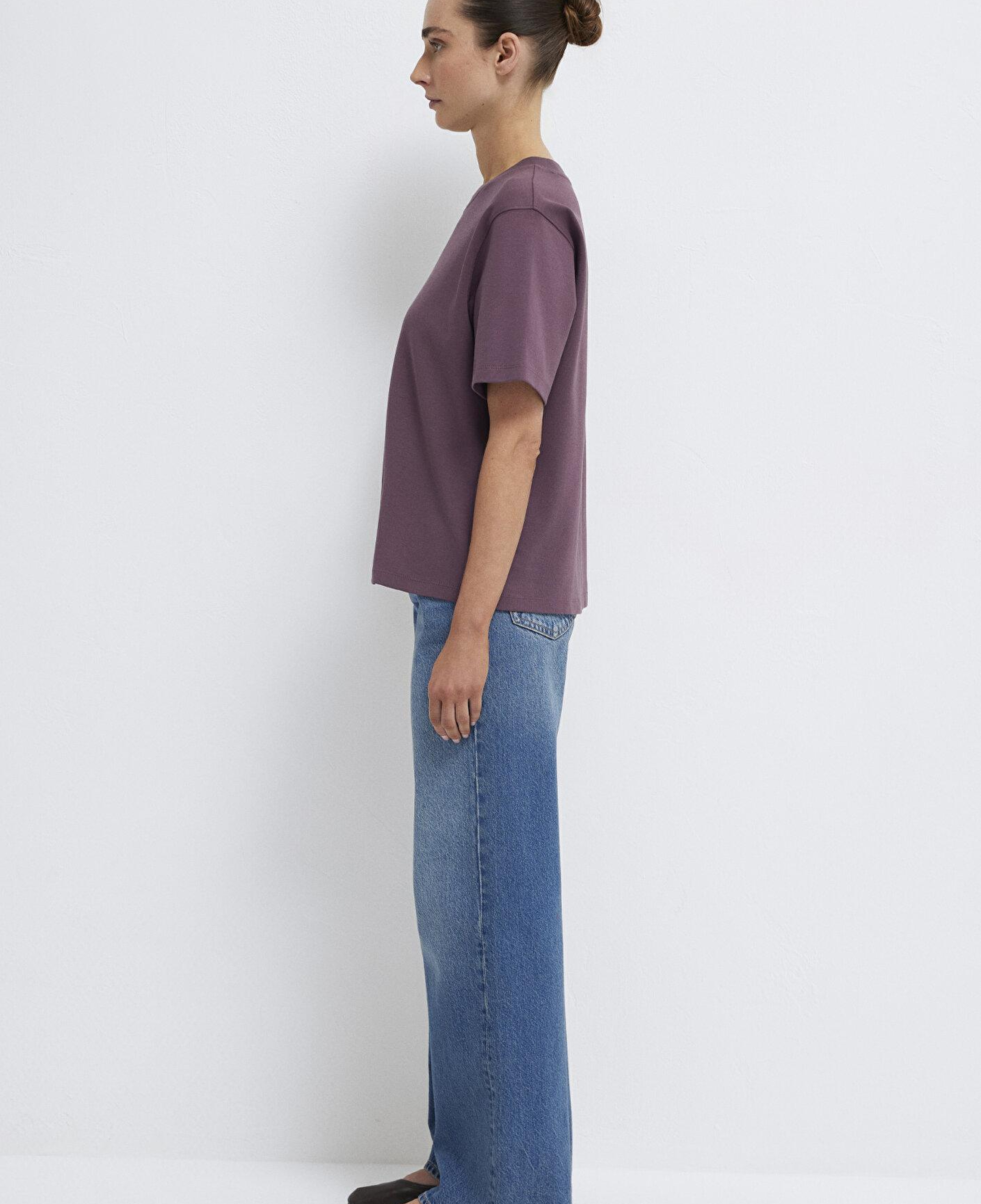 Mavi Mor Basic İnterlok Tişört Loose Fit / Bol Rahat Kesim 1613820-70260