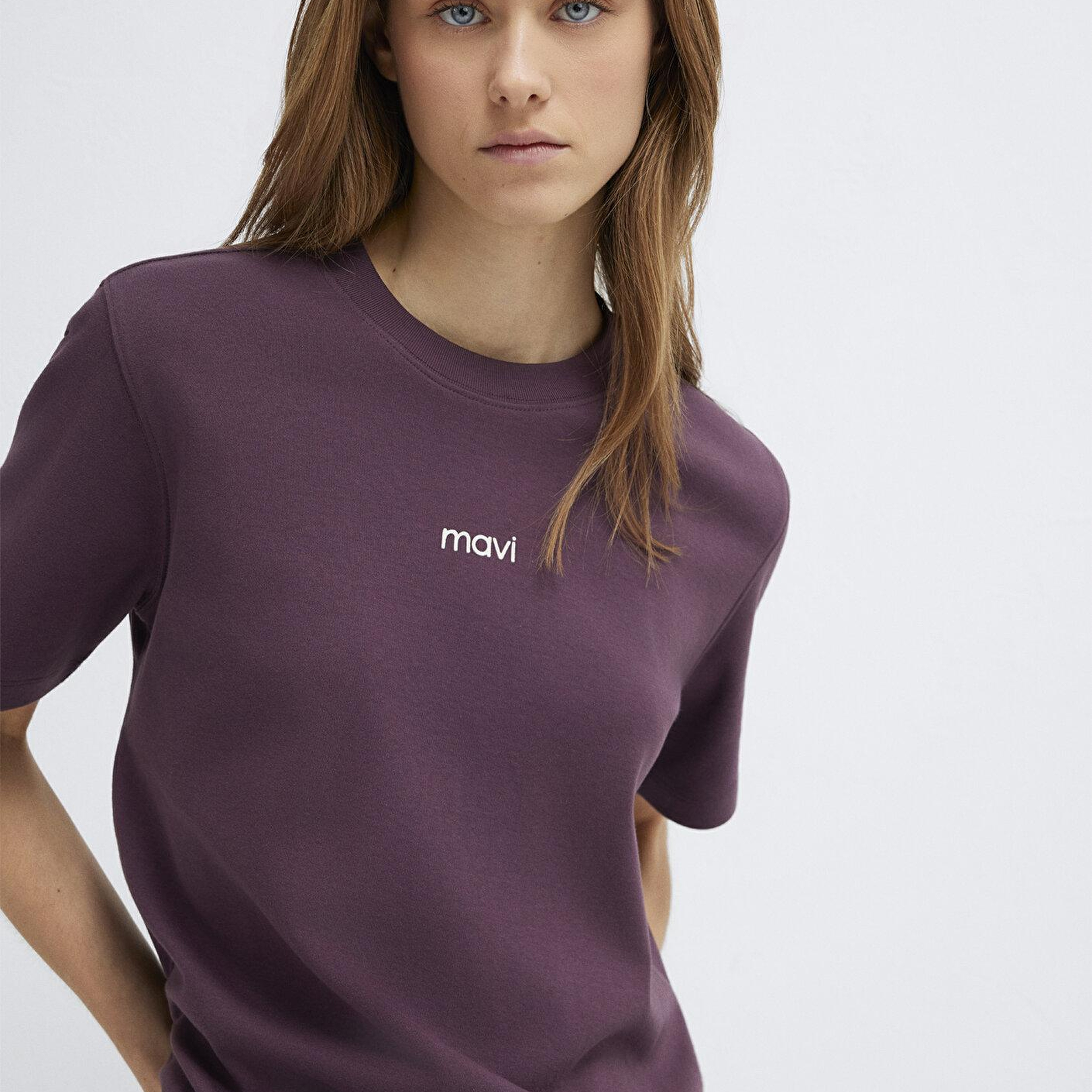 Mavi Mavi Logo Baskılı İnterlok Mor Tişört Regular Fit / Normal Kesim 1612829-70260