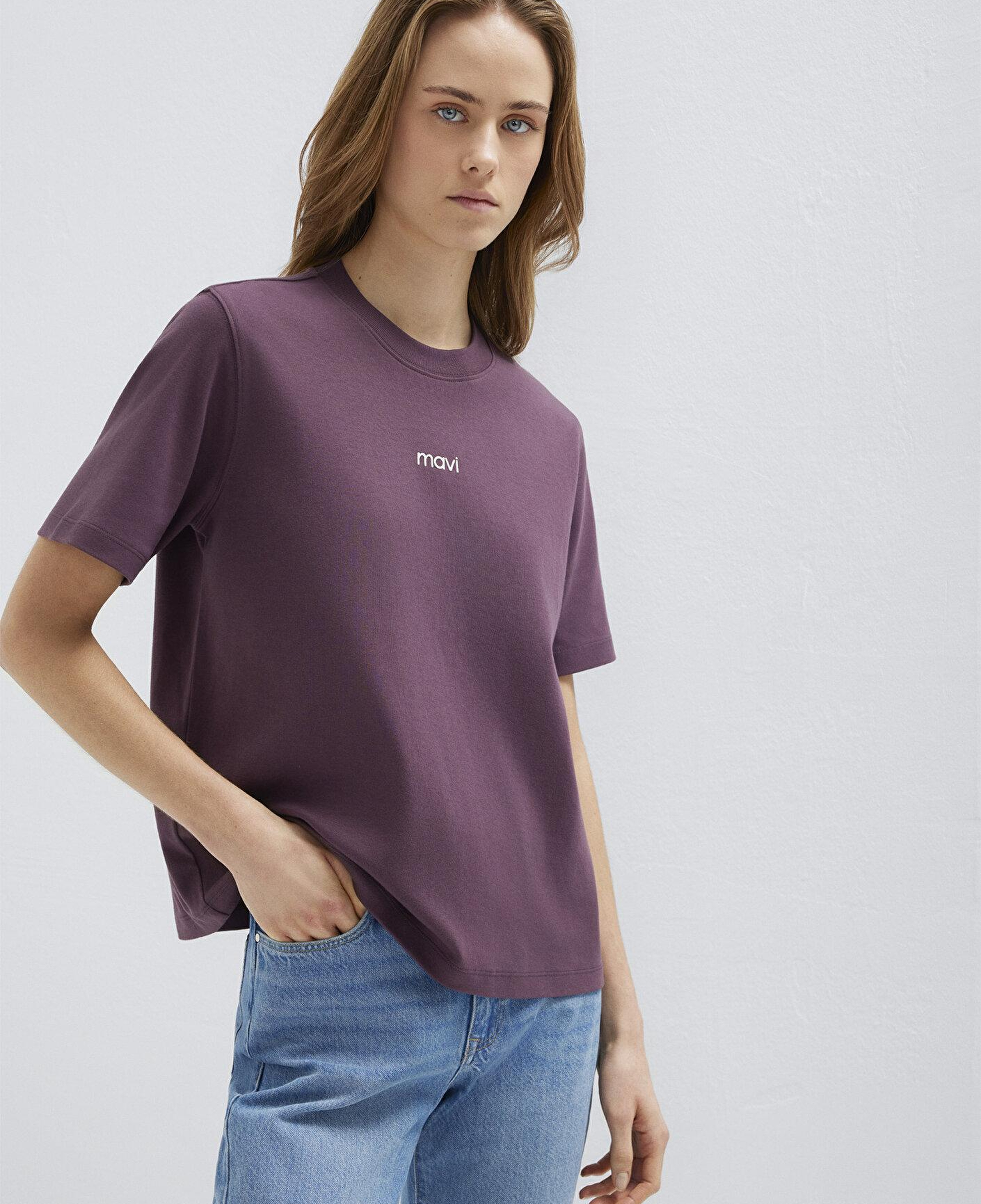 Mavi Mavi Logo Baskılı İnterlok Mor Tişört Regular Fit / Normal Kesim 1612829-70260