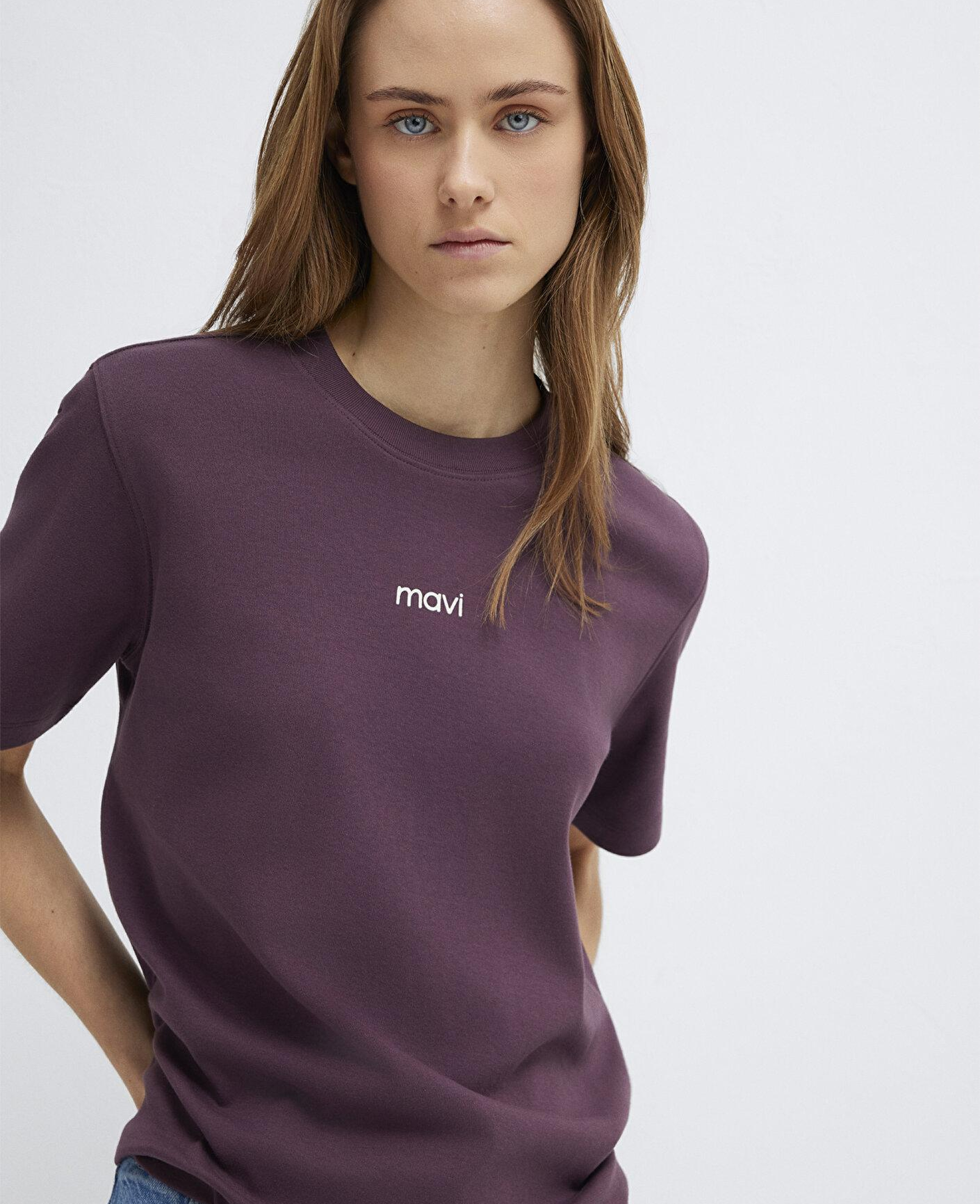 Mavi Mavi Logo Baskılı İnterlok Mor Tişört Regular Fit / Normal Kesim 1612829-70260