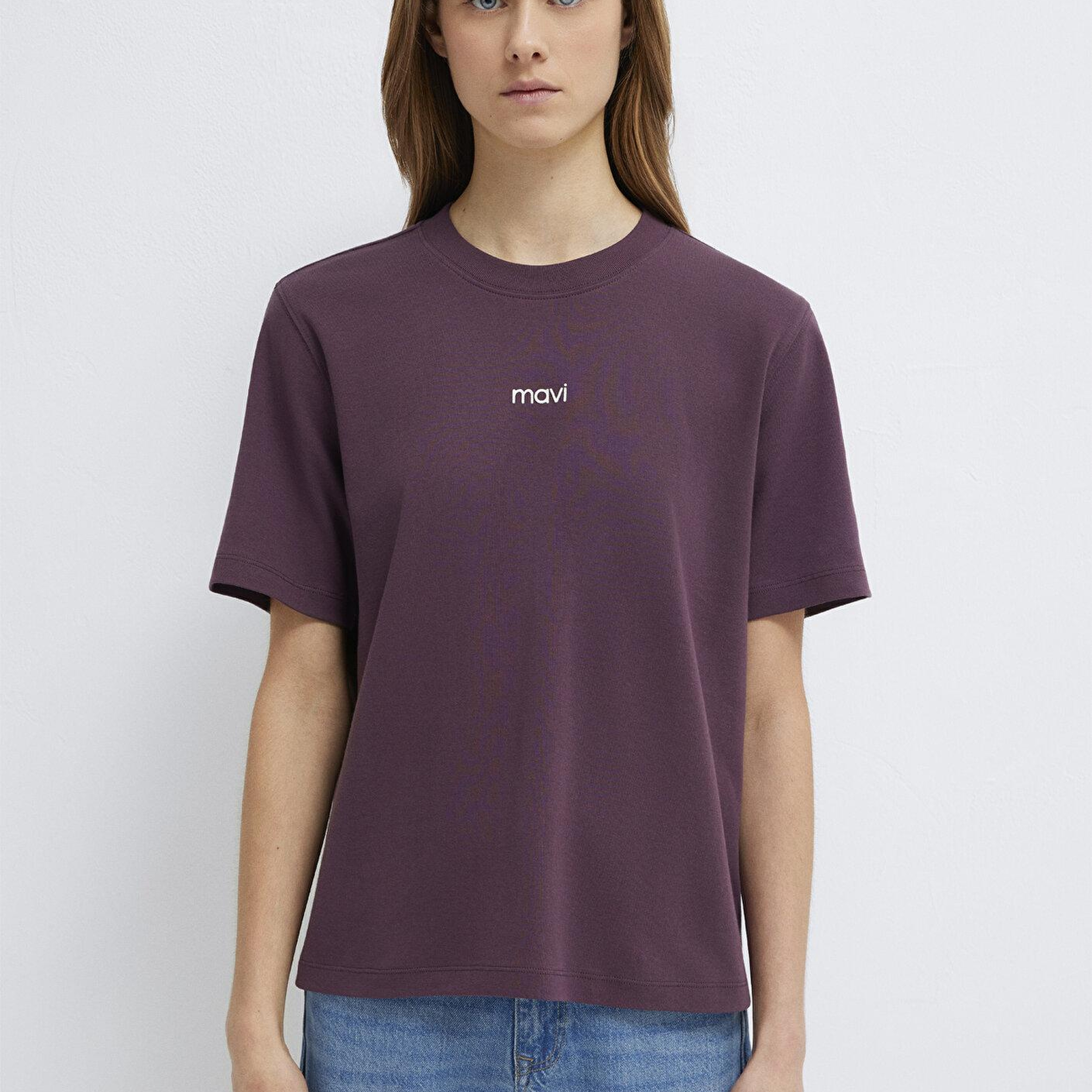 Mavi Mavi Logo Baskılı İnterlok Mor Tişört Regular Fit / Normal Kesim 1612829-70260