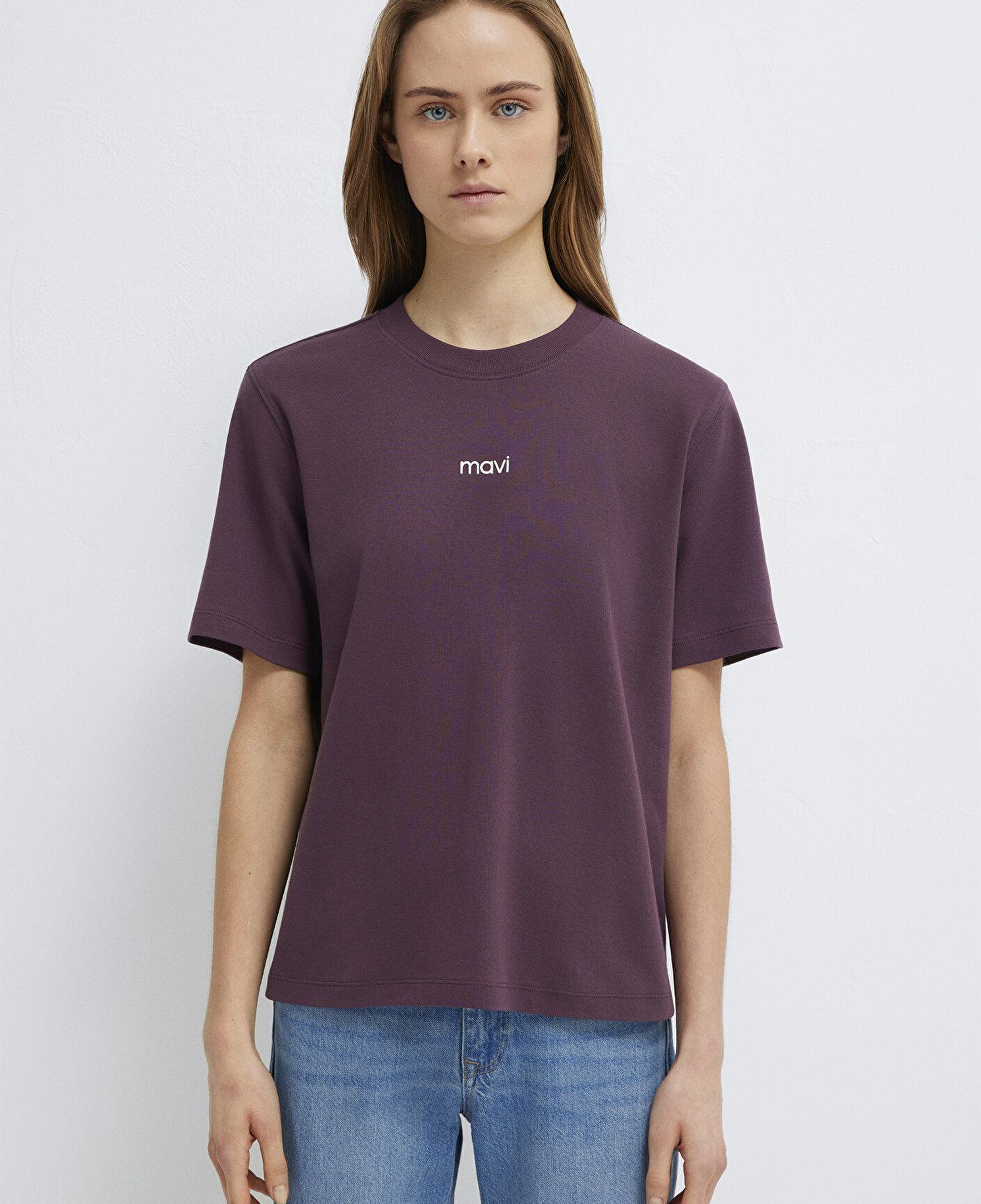 Mavi Mavi Logo Baskılı İnterlok Mor Tişört Regular Fit / Normal Kesim 1612829-70260