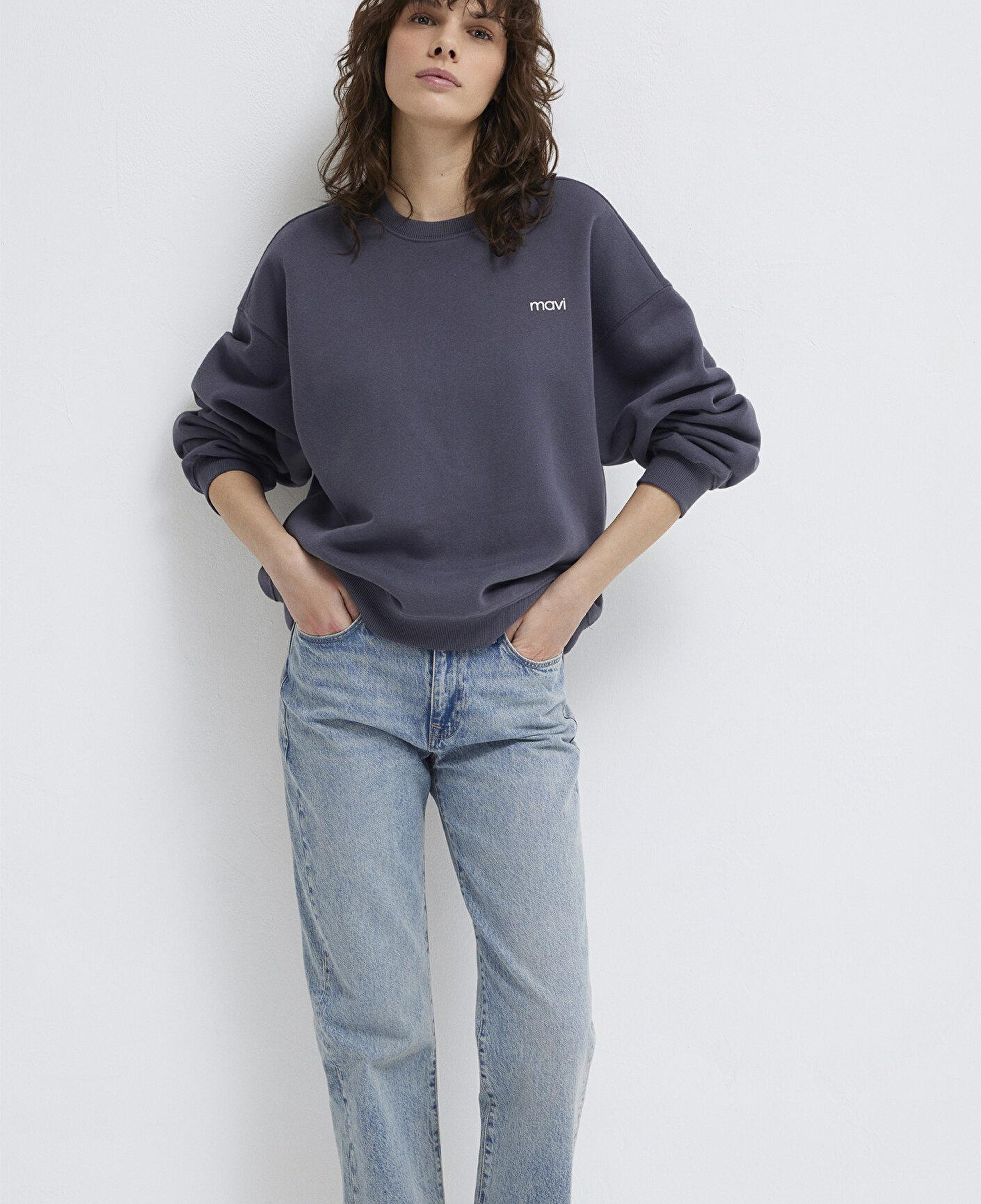 Mavi Mavi Logo Baskılı Antrasit Sweatshirt 1S10490-80932