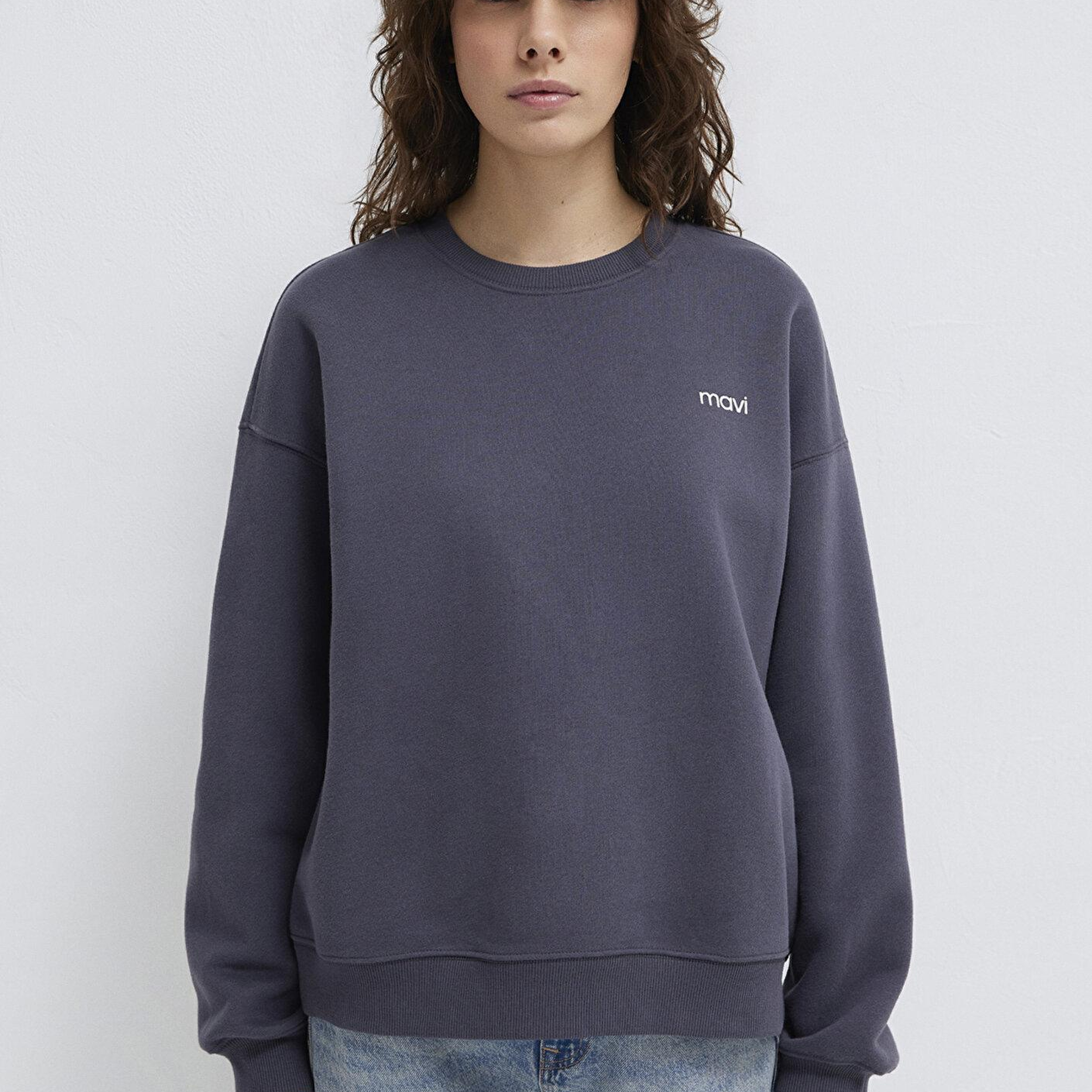 Mavi Mavi Logo Baskılı Antrasit Sweatshirt 1S10490-80932