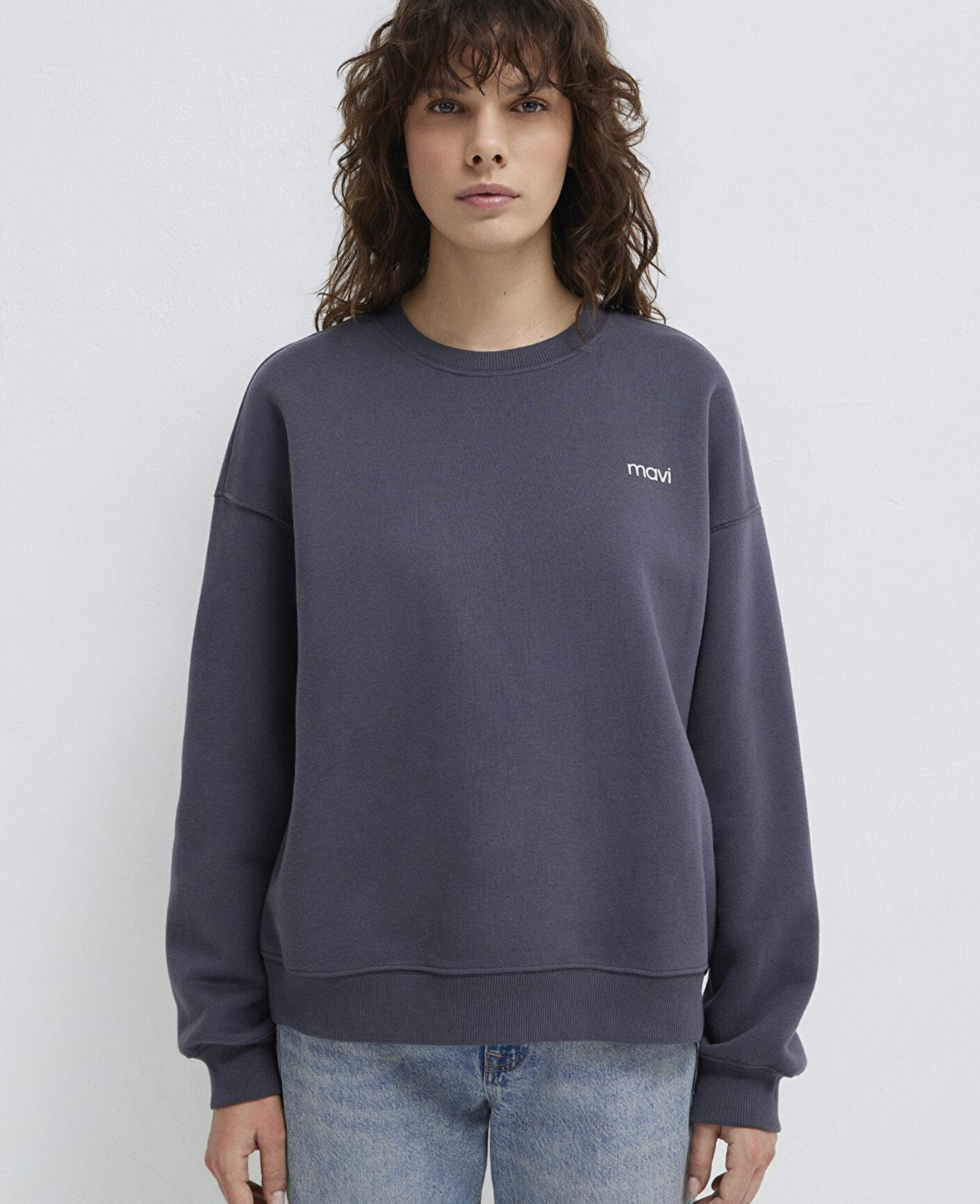 Mavi Mavi Logo Baskılı Antrasit Sweatshirt 1S10490-80932