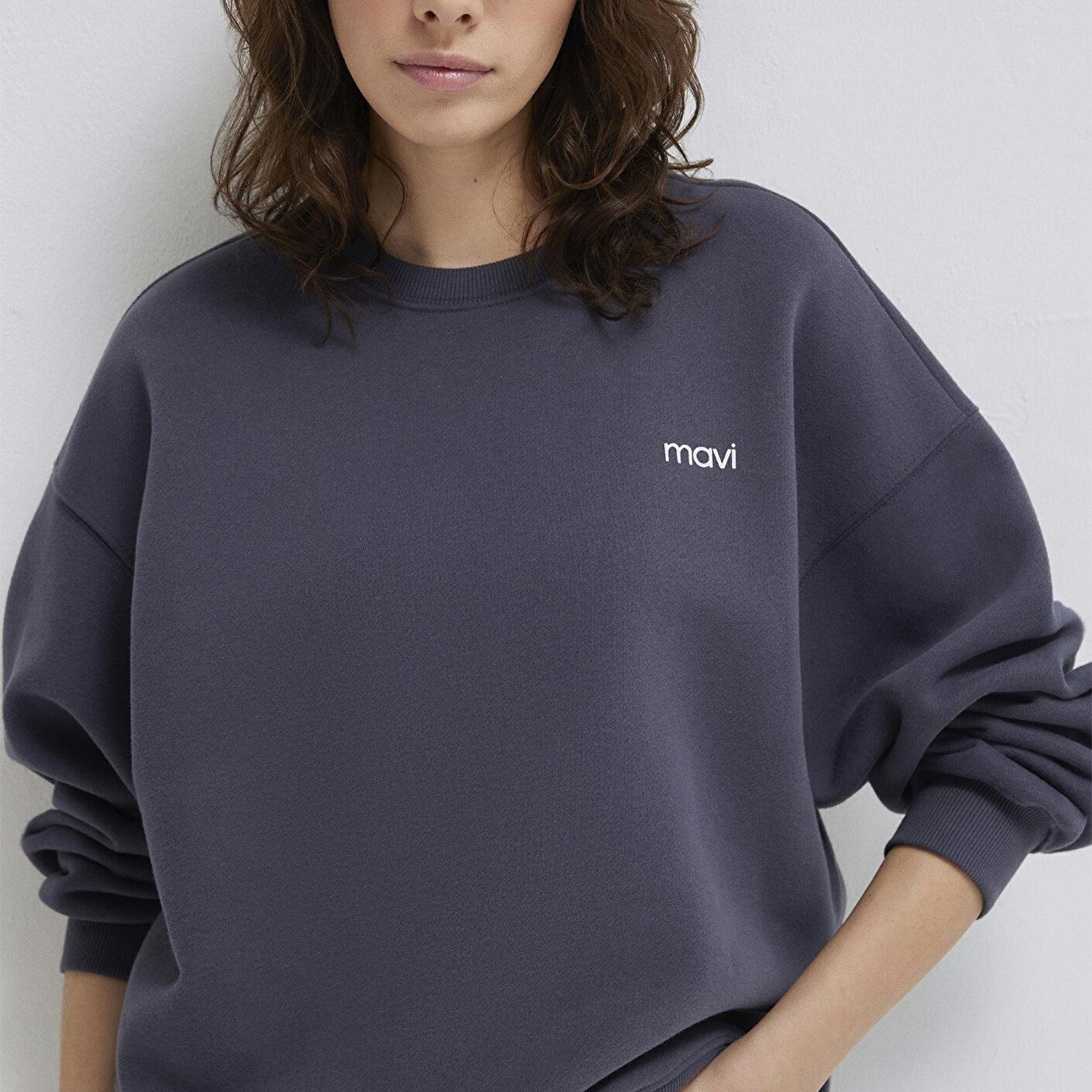 Mavi Mavi Logo Baskılı Antrasit Sweatshirt 1S10490-80932
