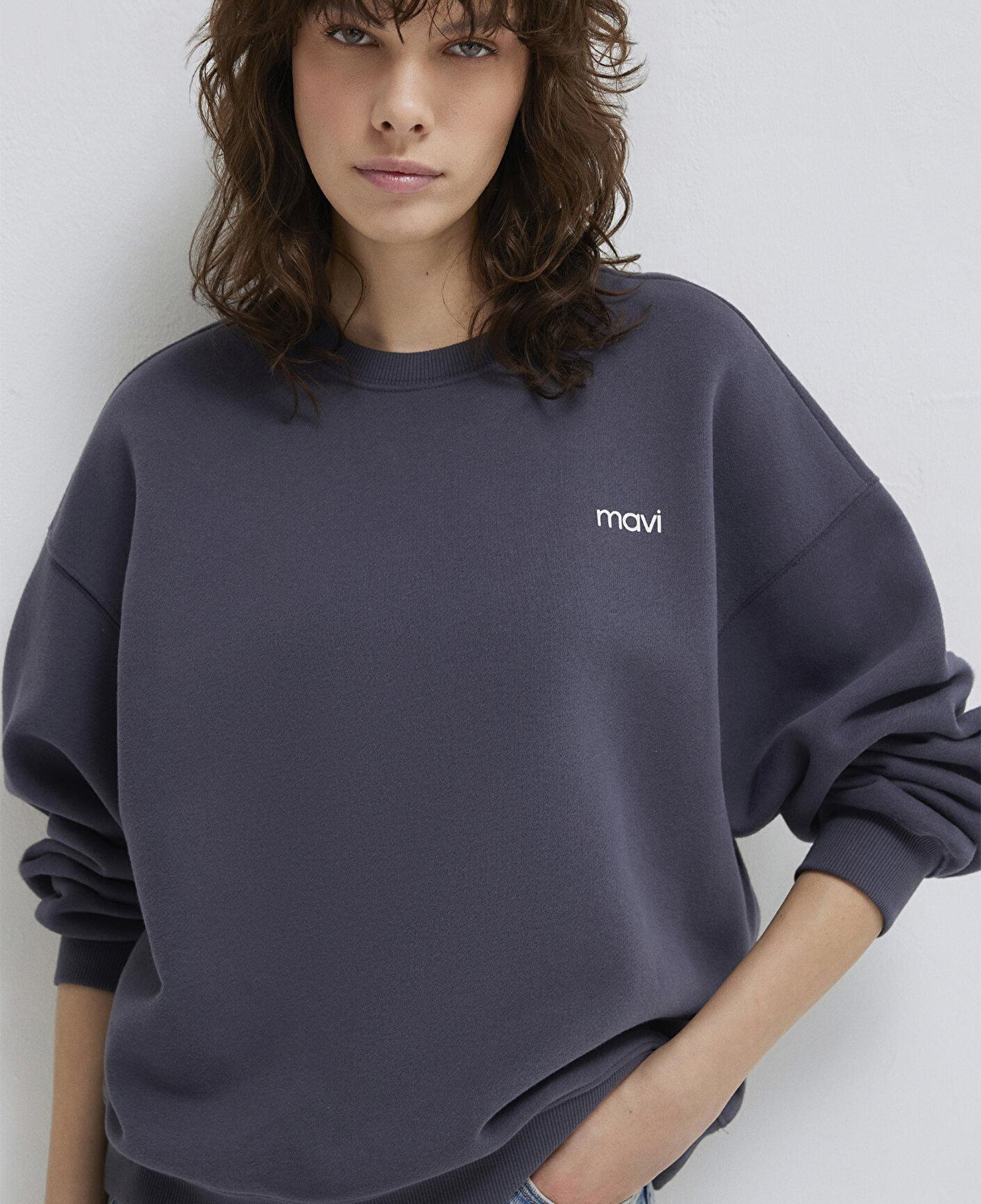 Mavi Mavi Logo Baskılı Antrasit Sweatshirt 1S10490-80932