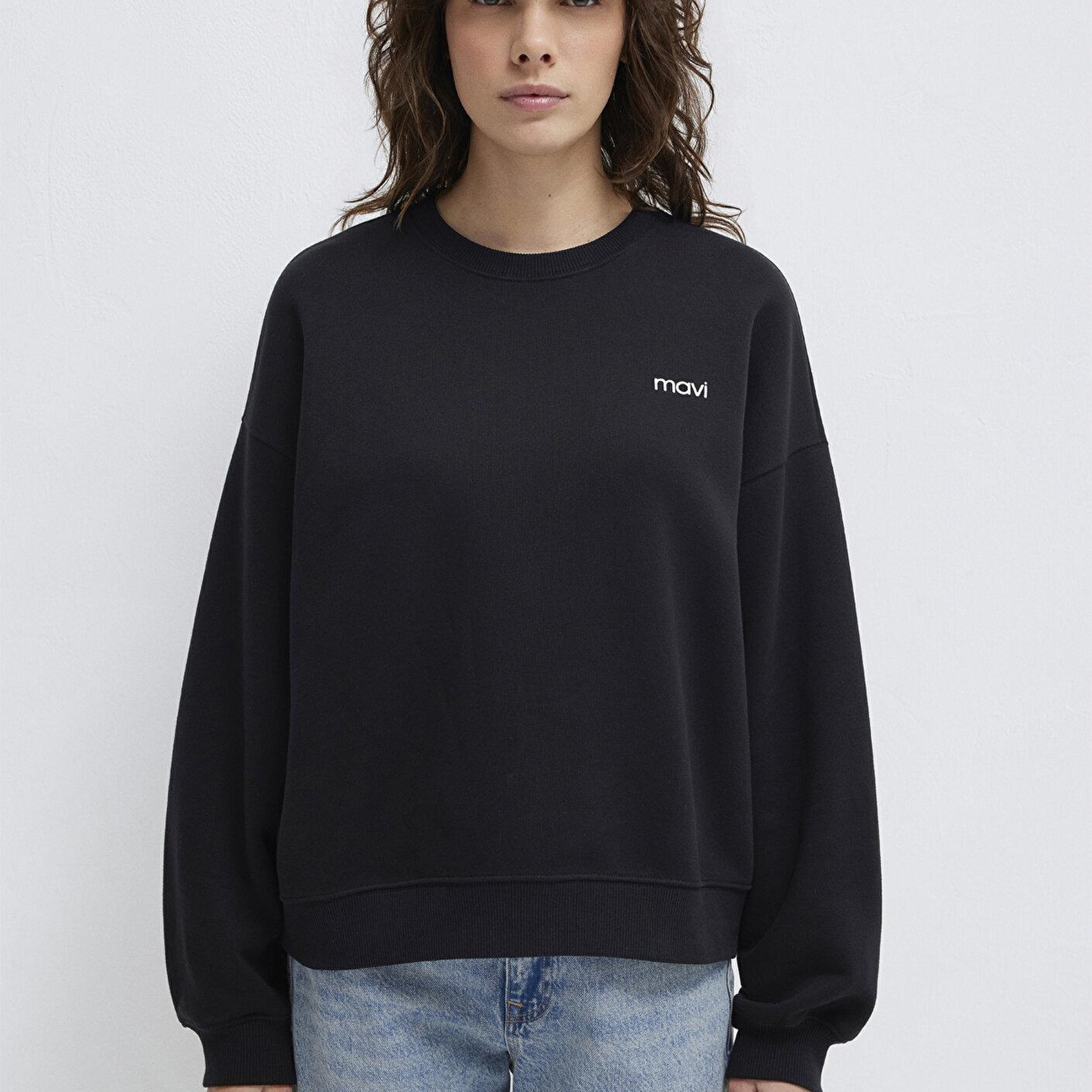 Mavi Mavi Logo Baskılı Siyah Sweatshirt 1S10490-900