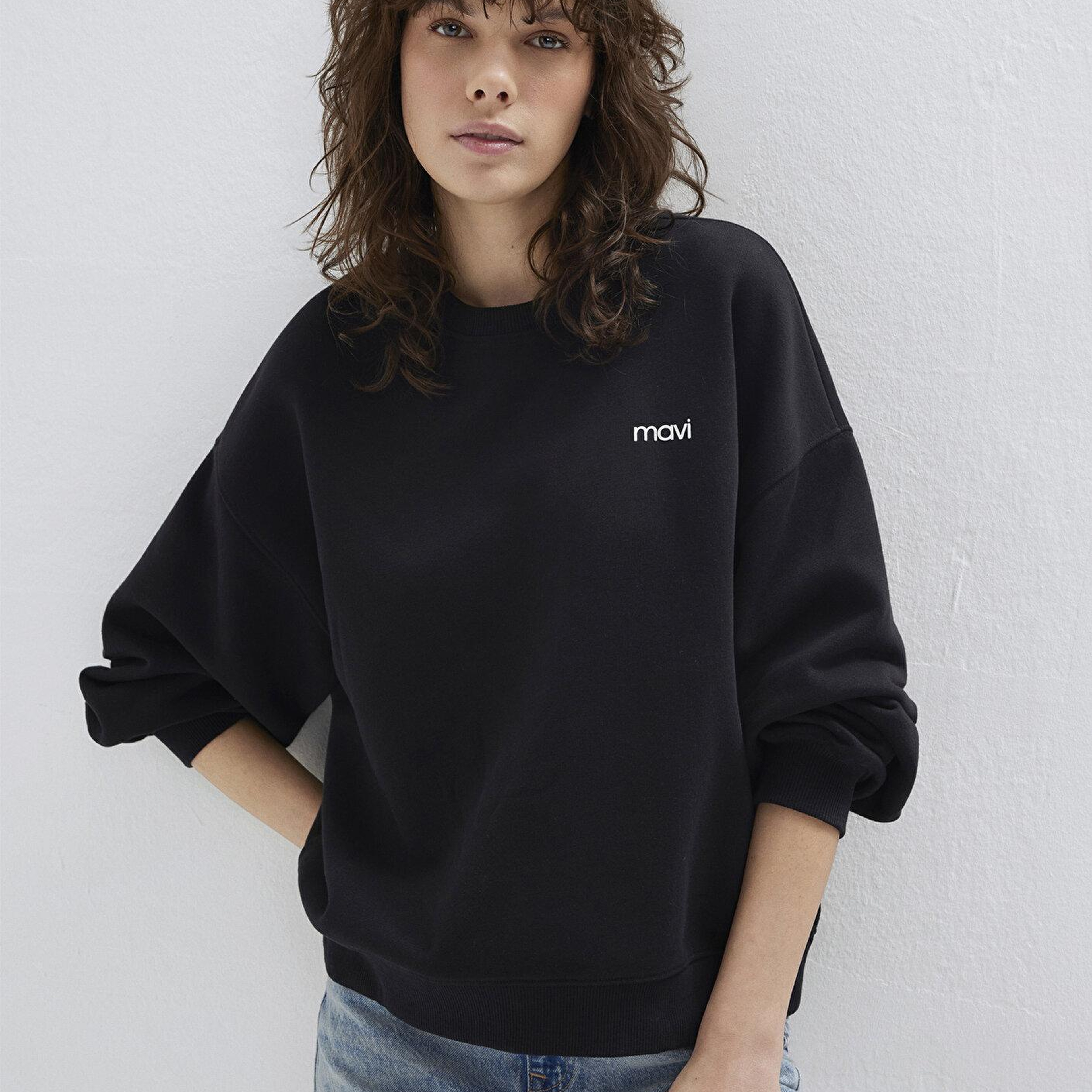 Mavi Mavi Logo Baskılı Siyah Sweatshirt 1S10490-900