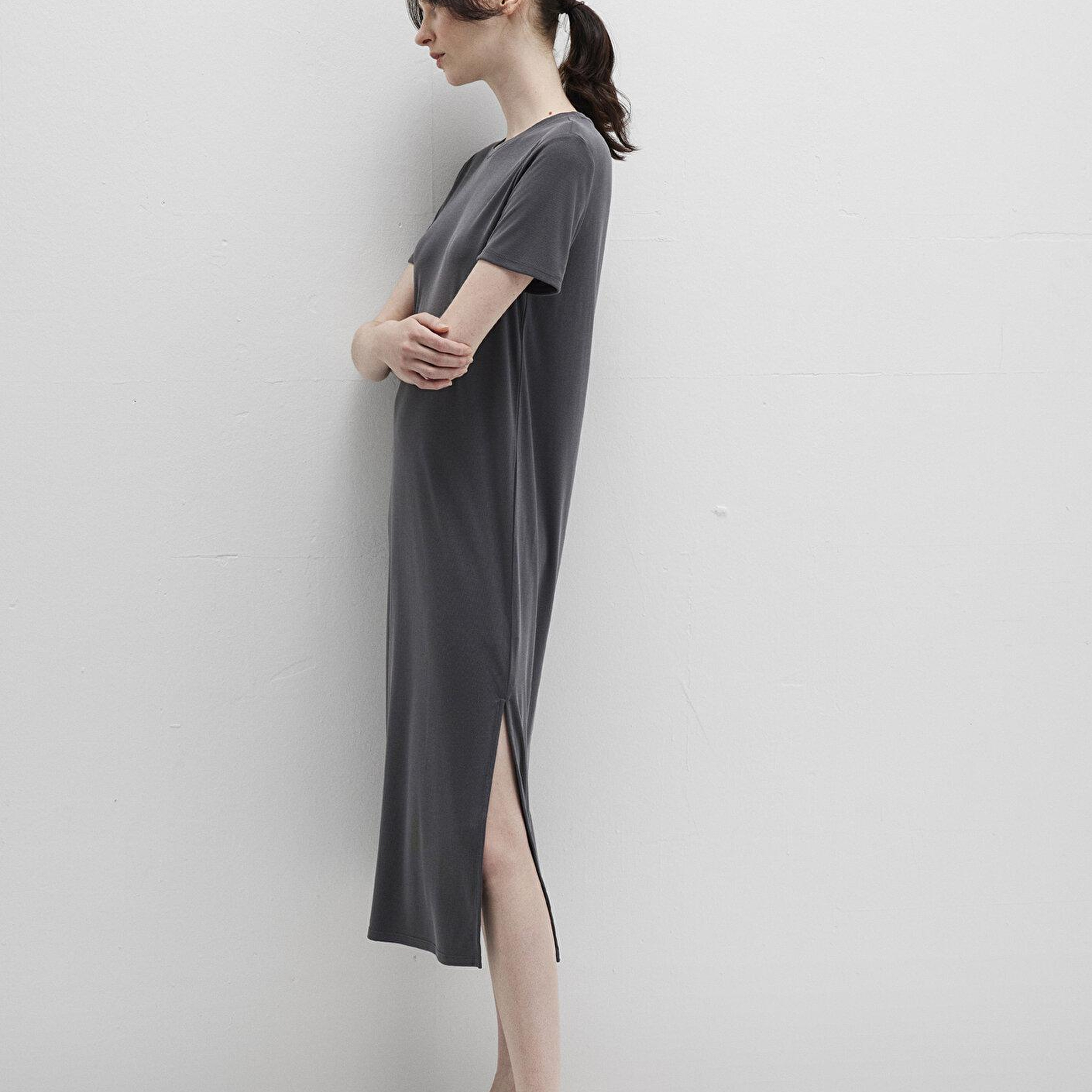 Mavi Antrasit (TENCEL™) Modal Karışımlı Midi Elbise 1310777-70095