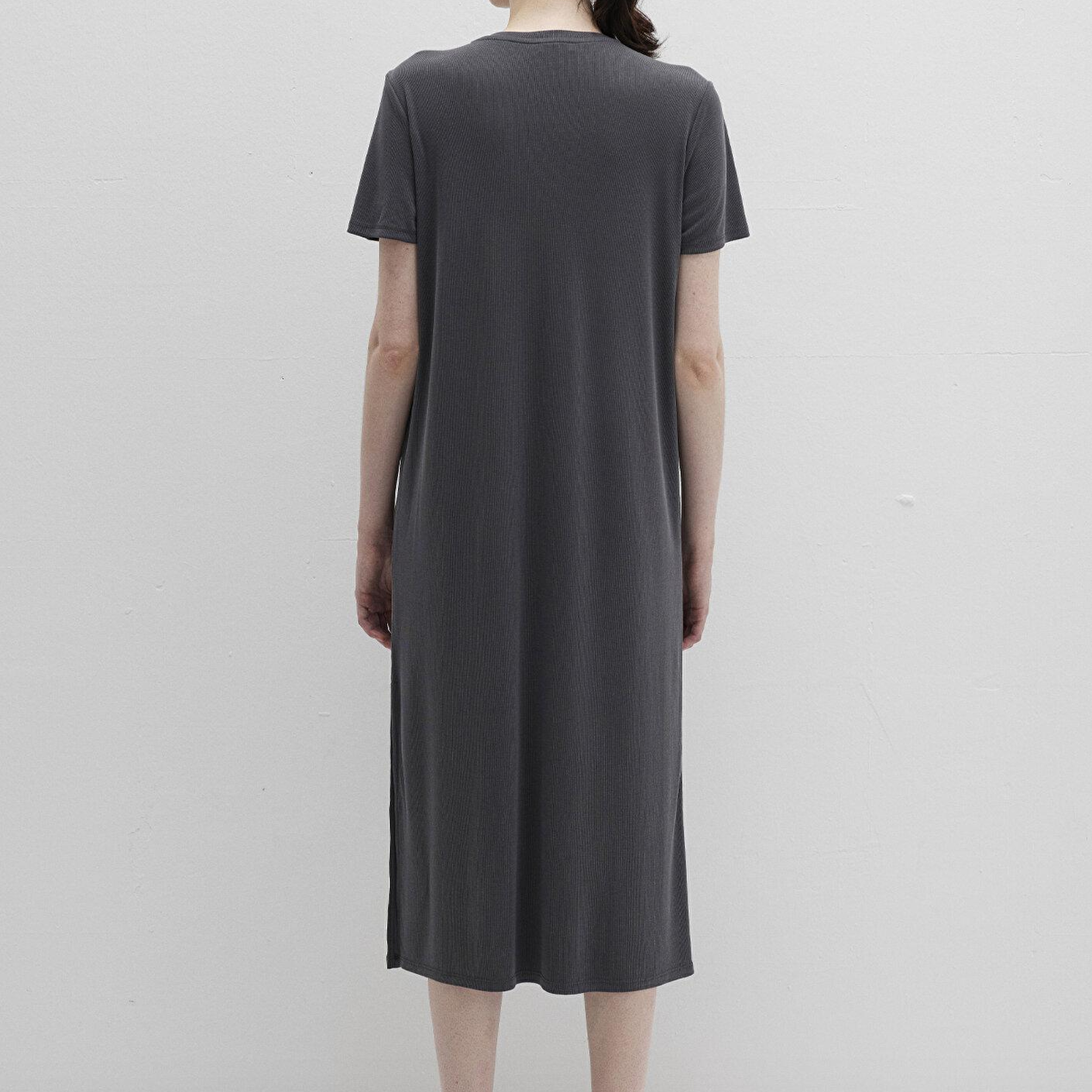 Mavi Antrasit (TENCEL™) Modal Karışımlı Midi Elbise 1310777-70095