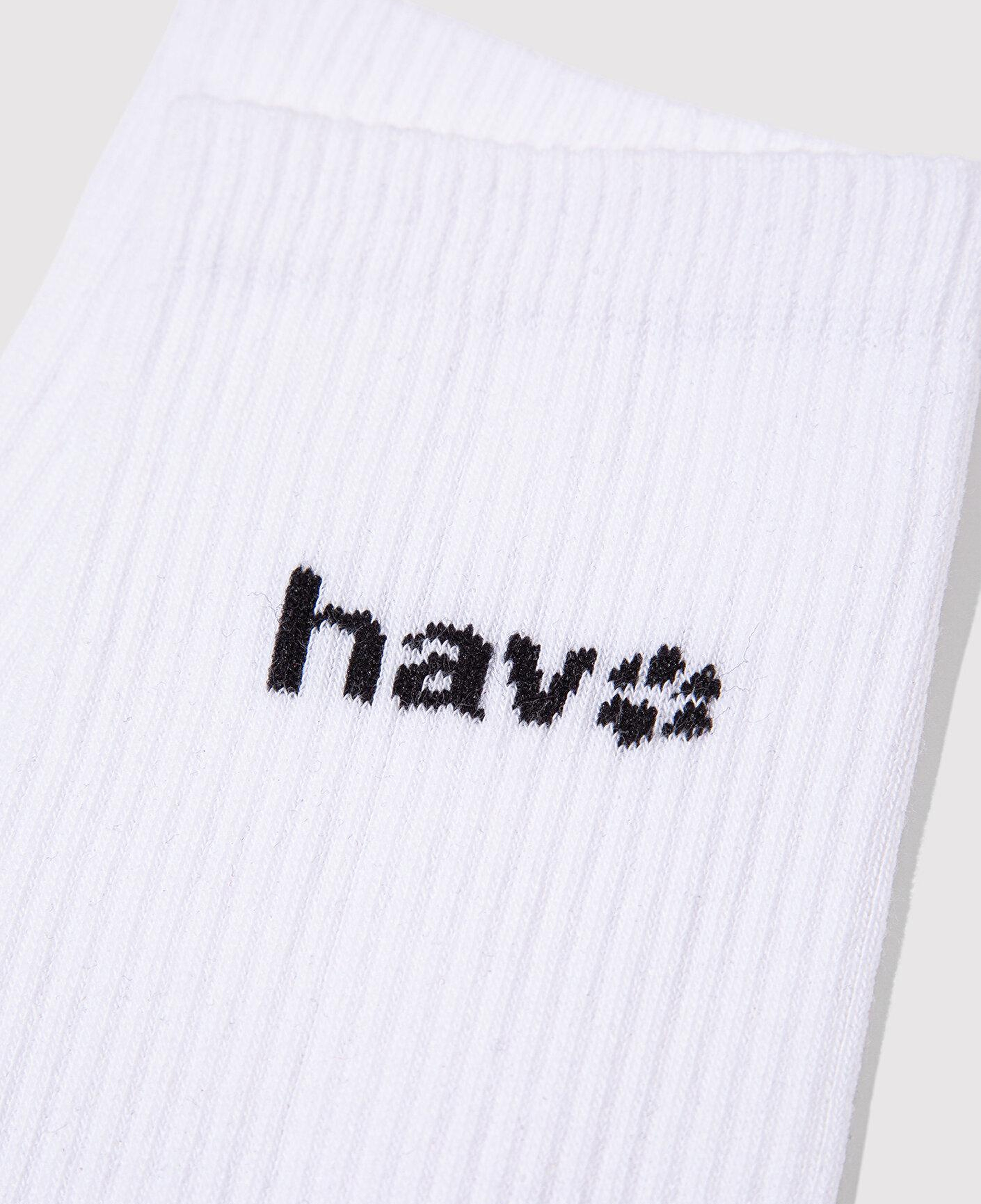 Mavi Hav Baskılı Beyaz Soket Çorap 0912075-620