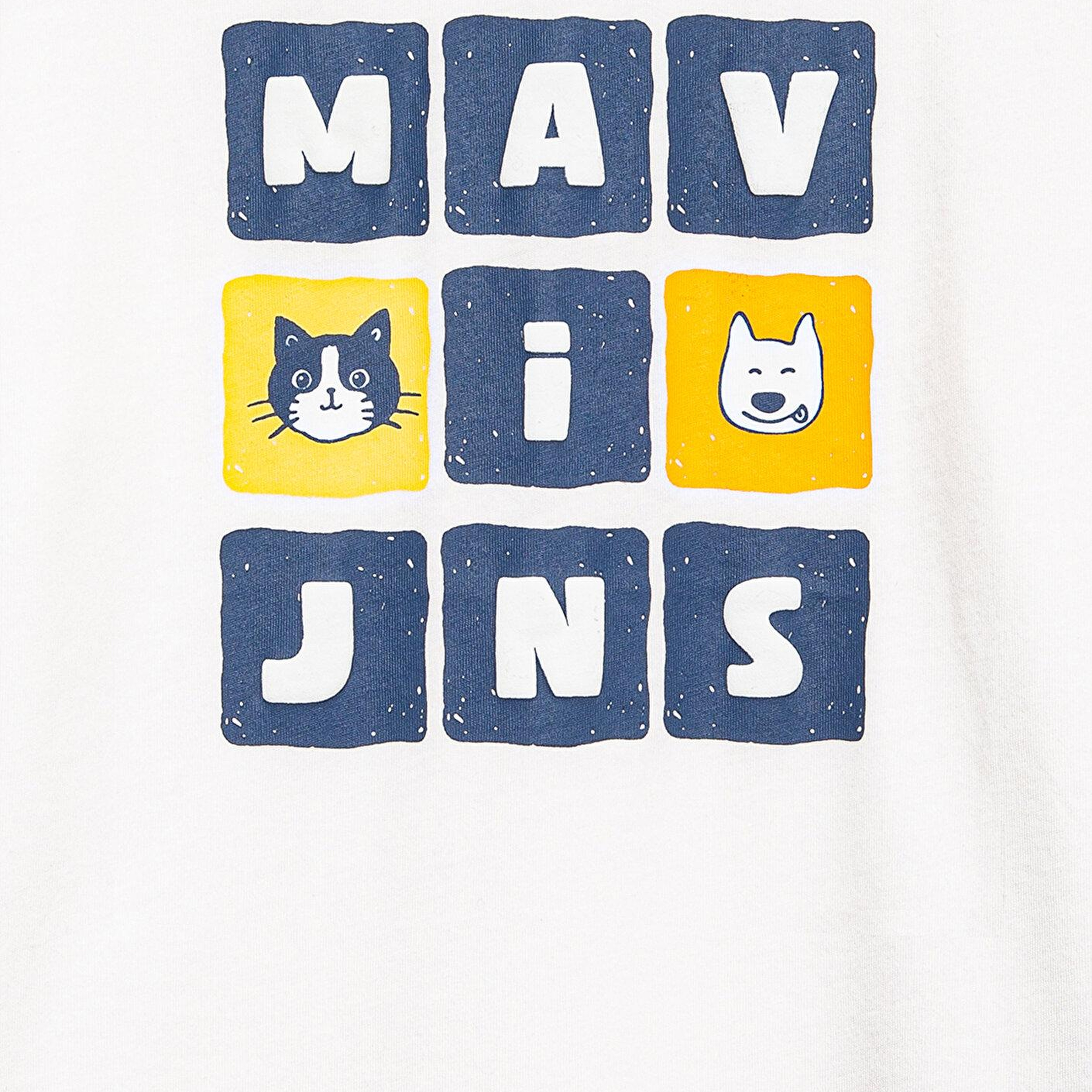 Mavi Mavi Jeans Baskılı Ekru Tişört Loose Fit / Bol Rahat Kesim 7610366-70057