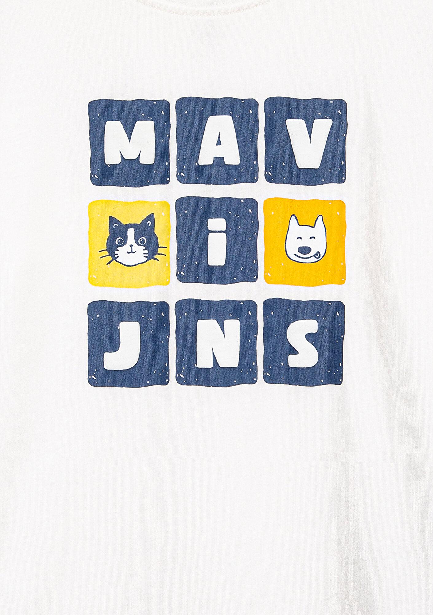 Mavi Mavi Jeans Baskılı Ekru Tişört Loose Fit / Bol Rahat Kesim 7610366-70057