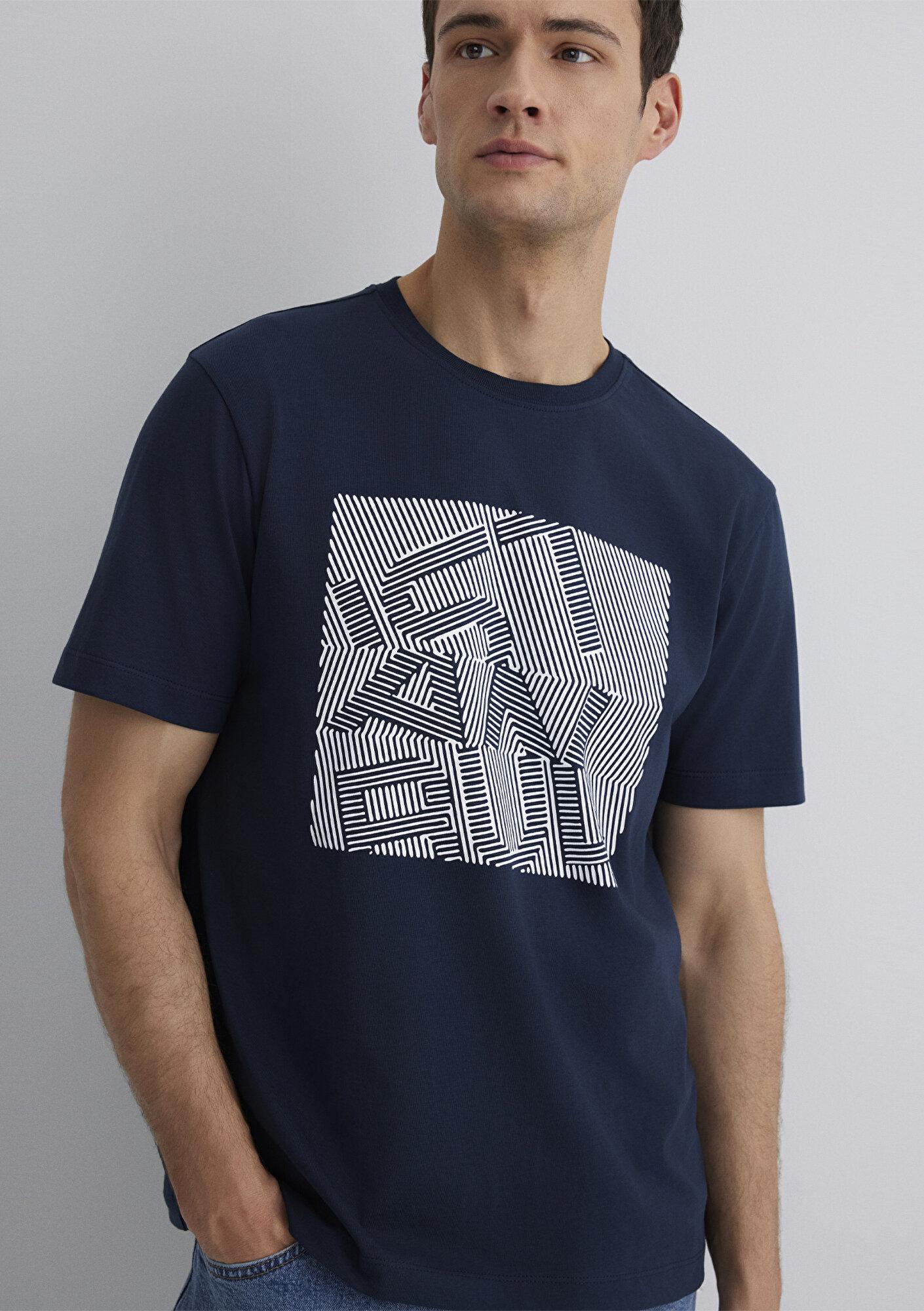 Mavi İstanbul Baskılı Lacivert Tişört Regular Fit / Normal Kesim 0612990-70490
