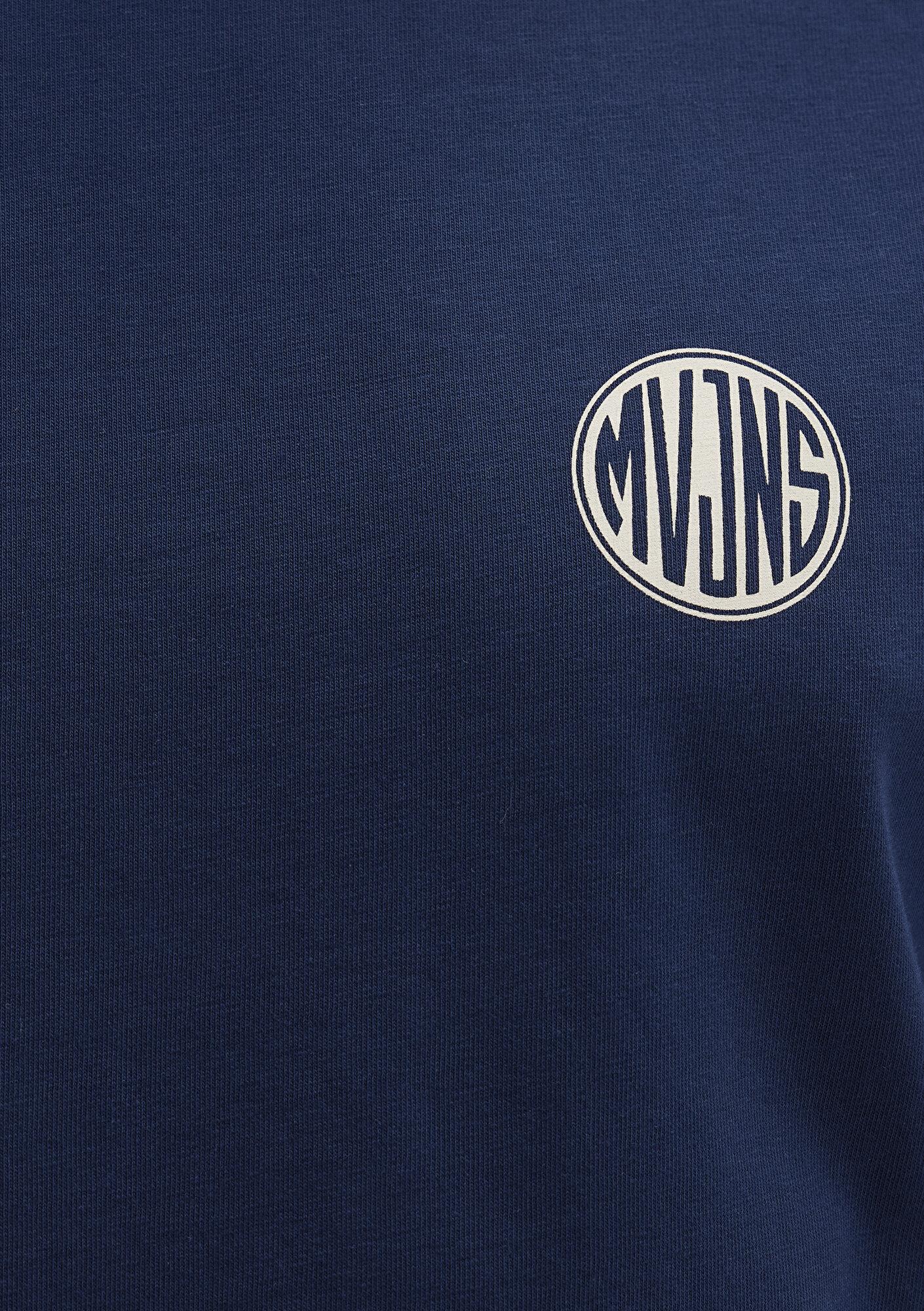 Mavi Mavi Logo Baskılı Lacivert Tişört Loose Fit / Bol Rahat Kesim 0613014-70497