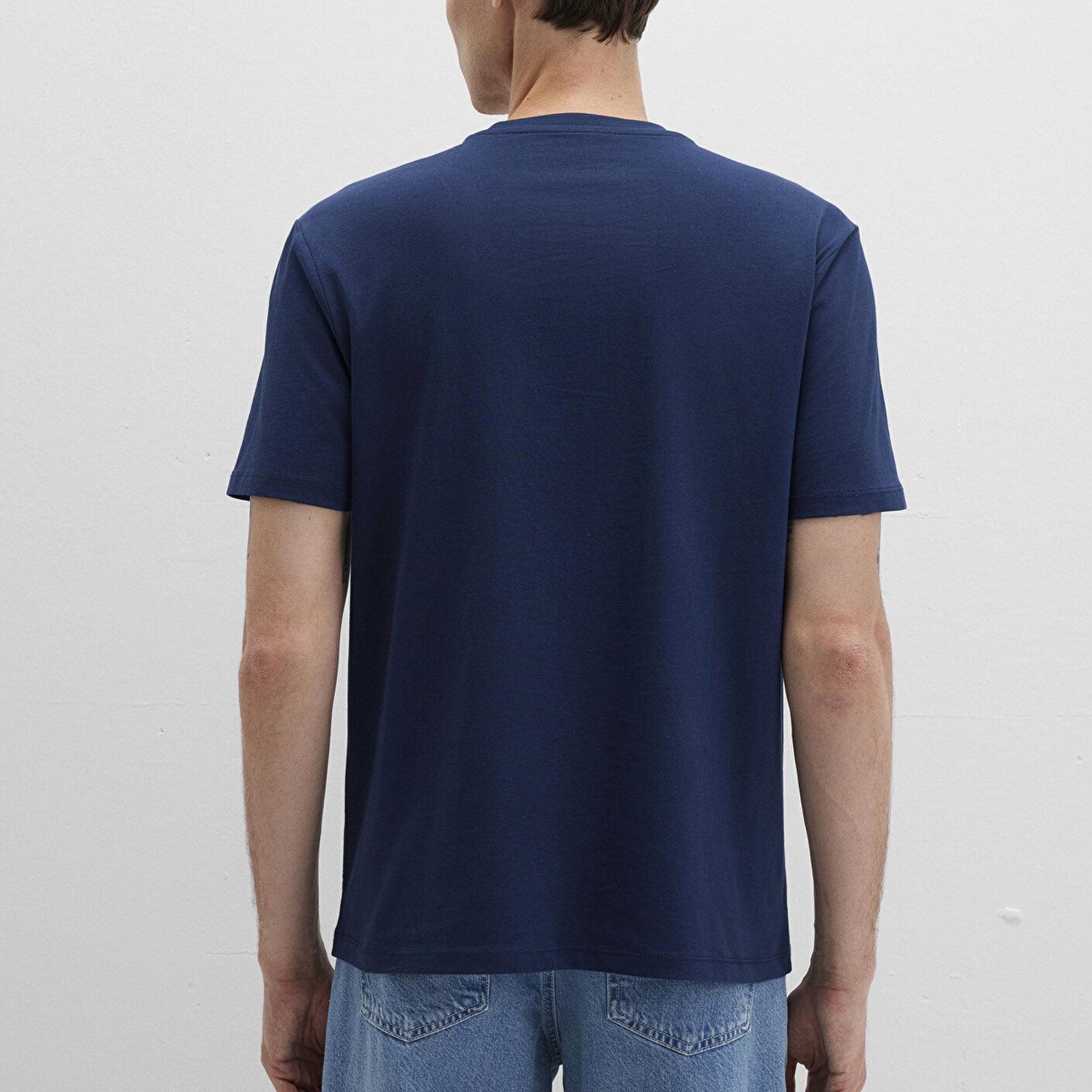 Mavi Mavi Logo Baskılı Lacivert Tişört Loose Fit / Bol Rahat Kesim 0613014-70497