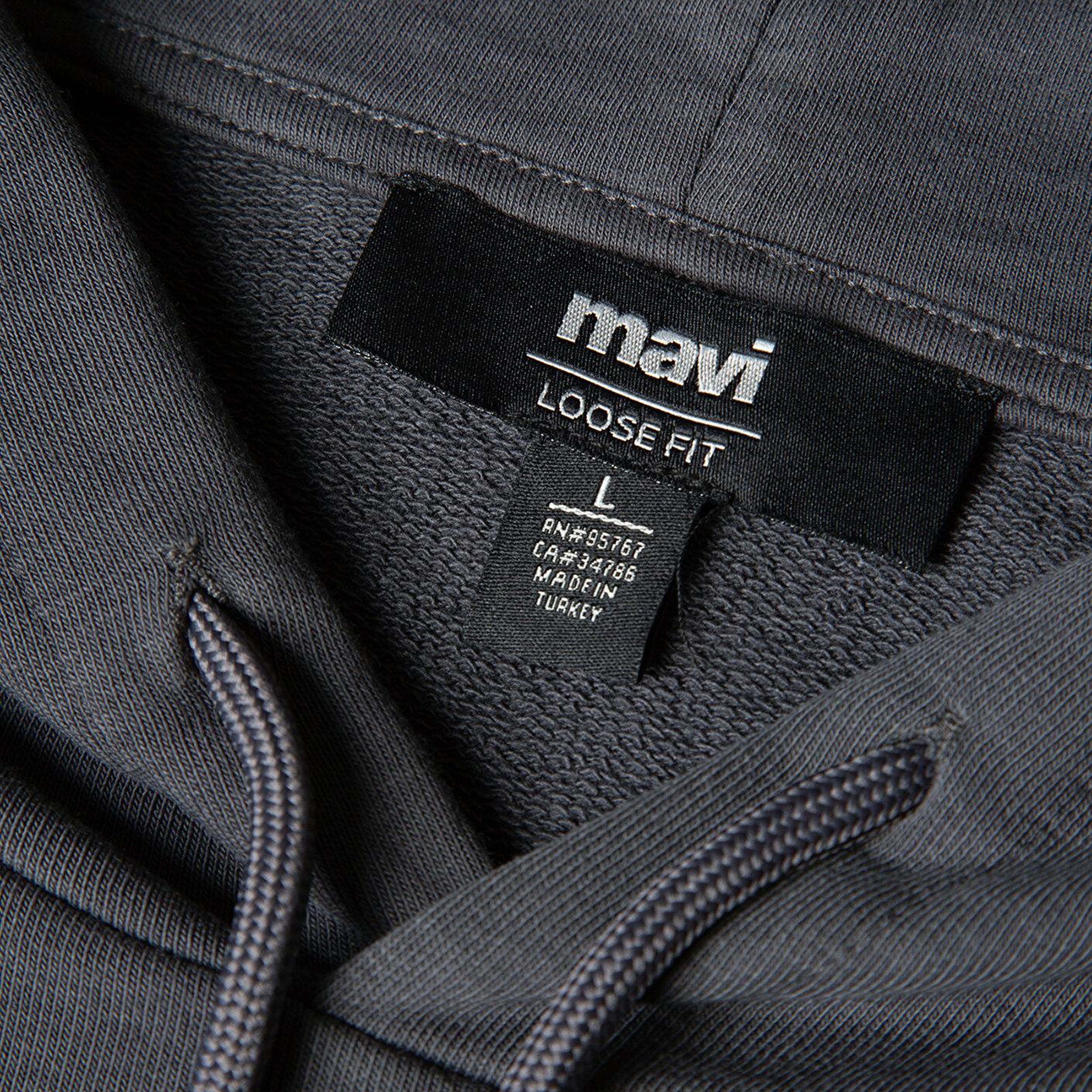 Mavi MVJNS Logo Baskılı Kapüşonlu Antrasit Sweatshirt 0611786-80106