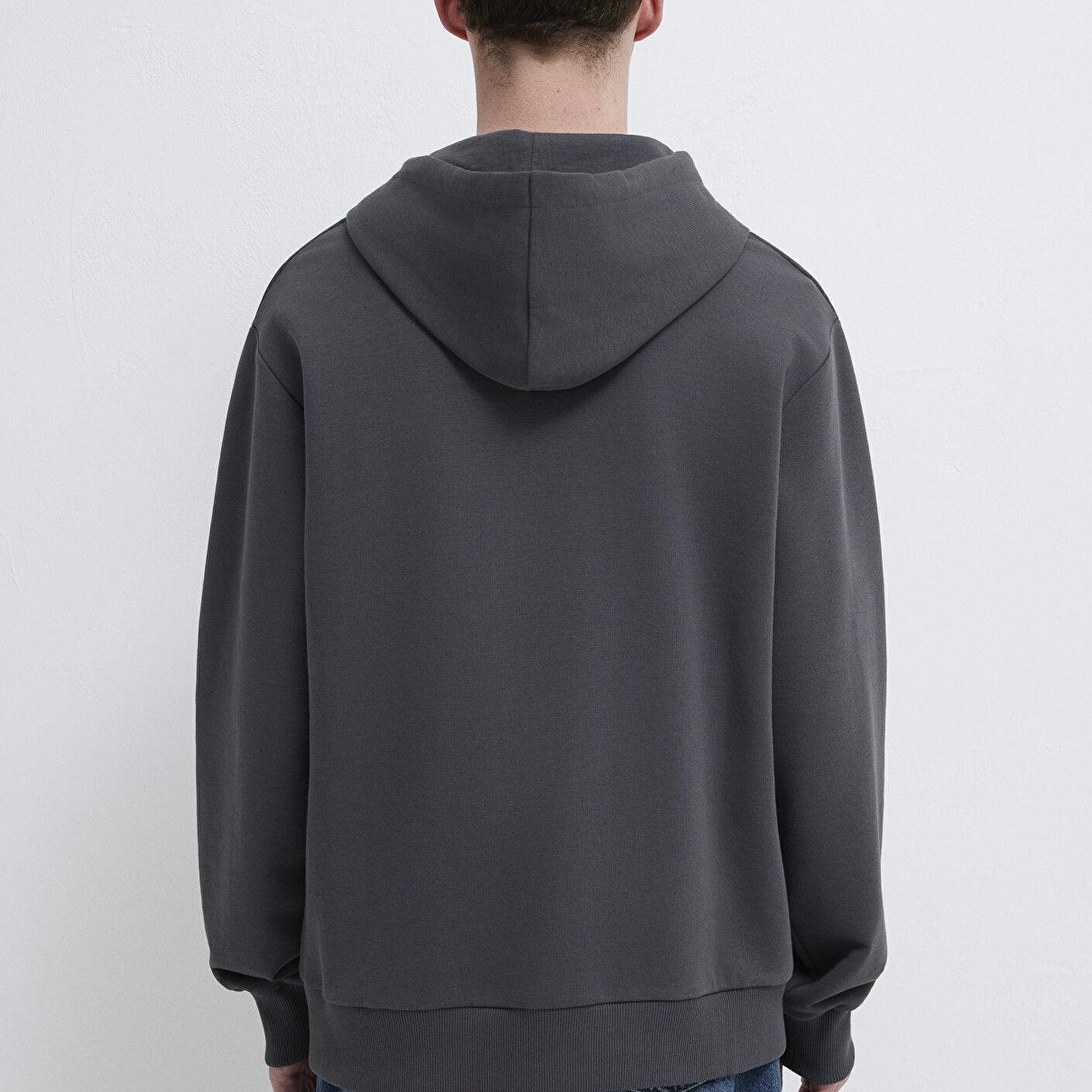 Mavi MVJNS Logo Baskılı Kapüşonlu Antrasit Sweatshirt 0611786-80106