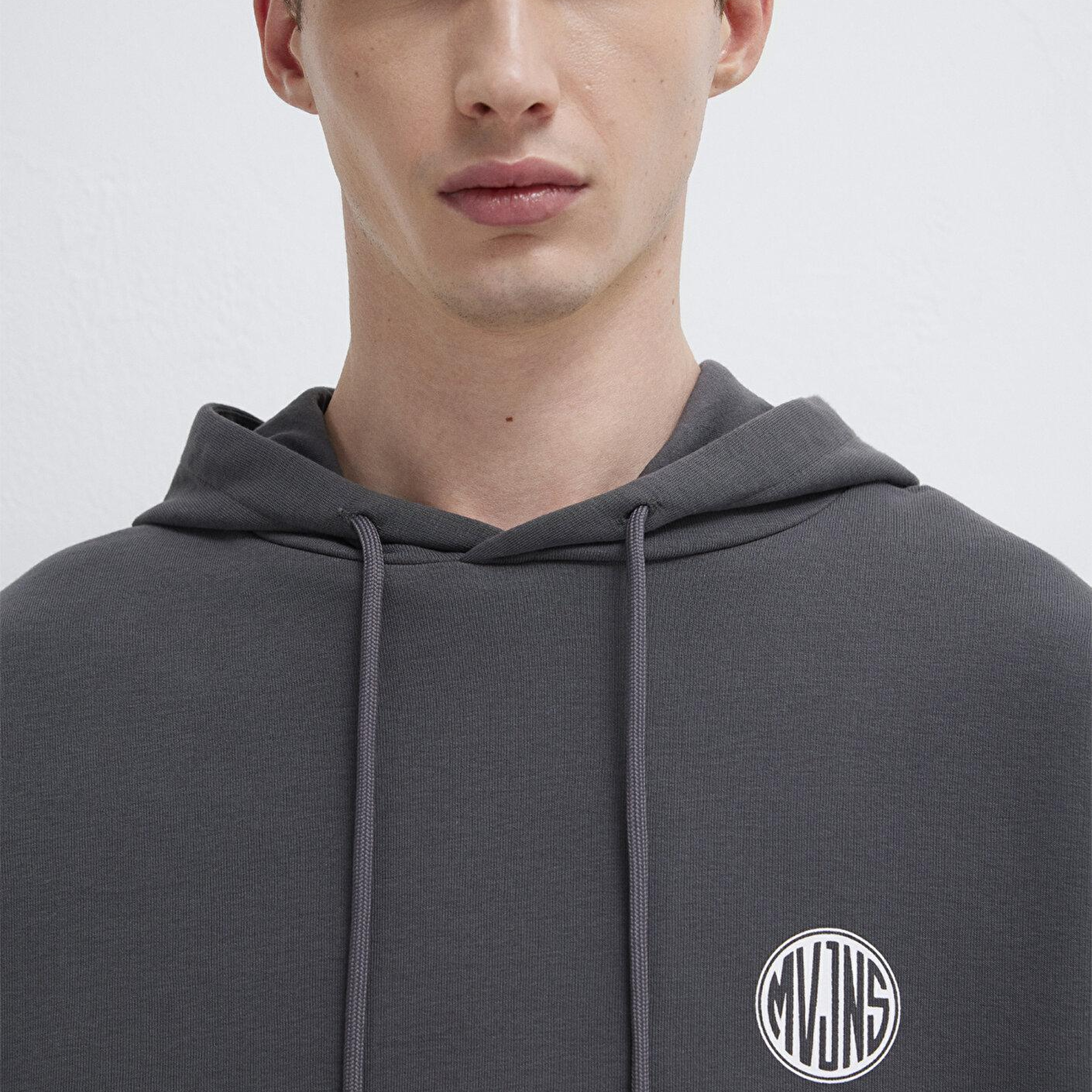 Mavi MVJNS Logo Baskılı Kapüşonlu Antrasit Sweatshirt 0611786-80106