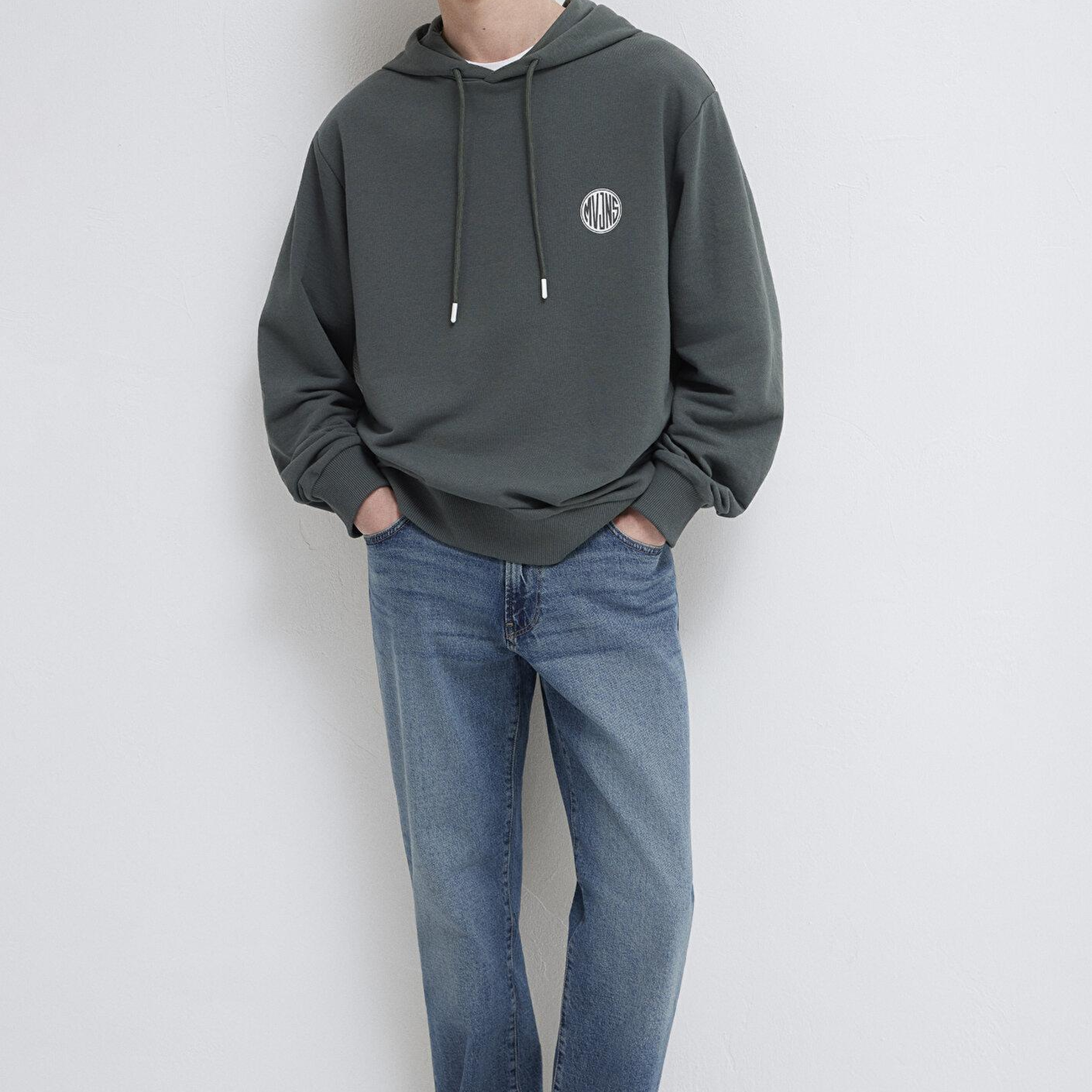 Mavi MVJNS Logo Baskılı Kapüşonlu Yeşil Sweatshirt 0611786-71598