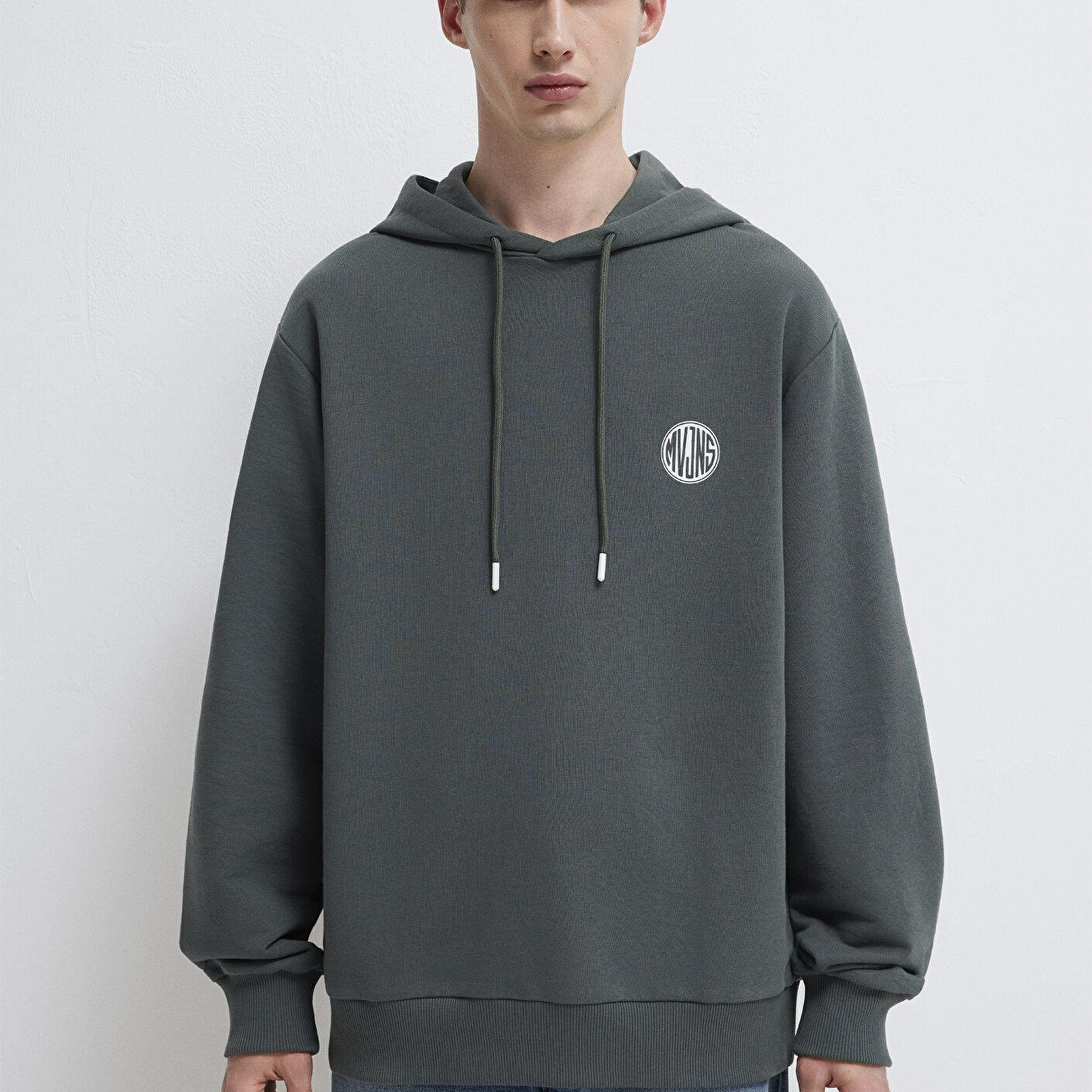 Mavi MVJNS Logo Baskılı Kapüşonlu Yeşil Sweatshirt 0611786-71598