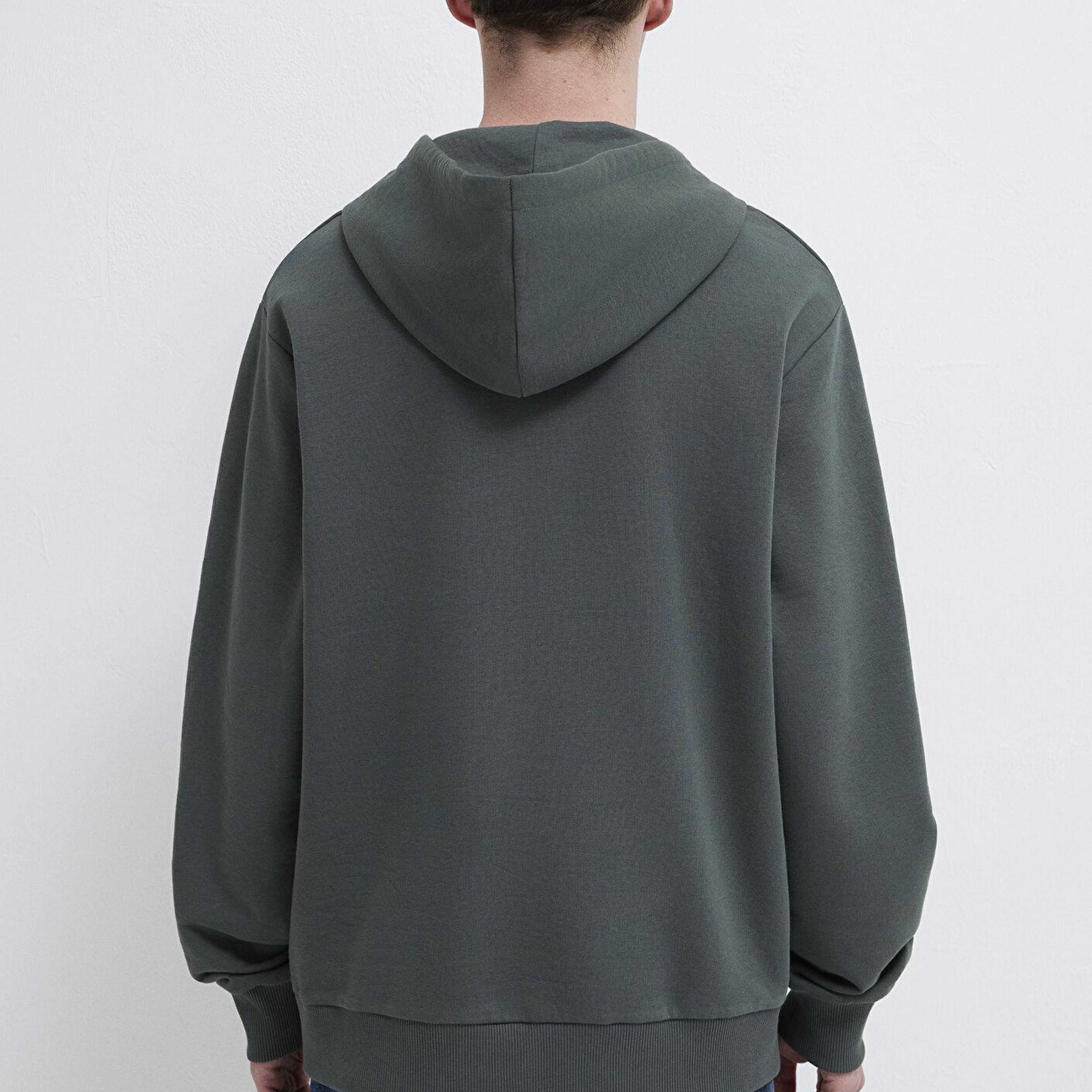 Mavi MVJNS Logo Baskılı Kapüşonlu Yeşil Sweatshirt 0611786-71598