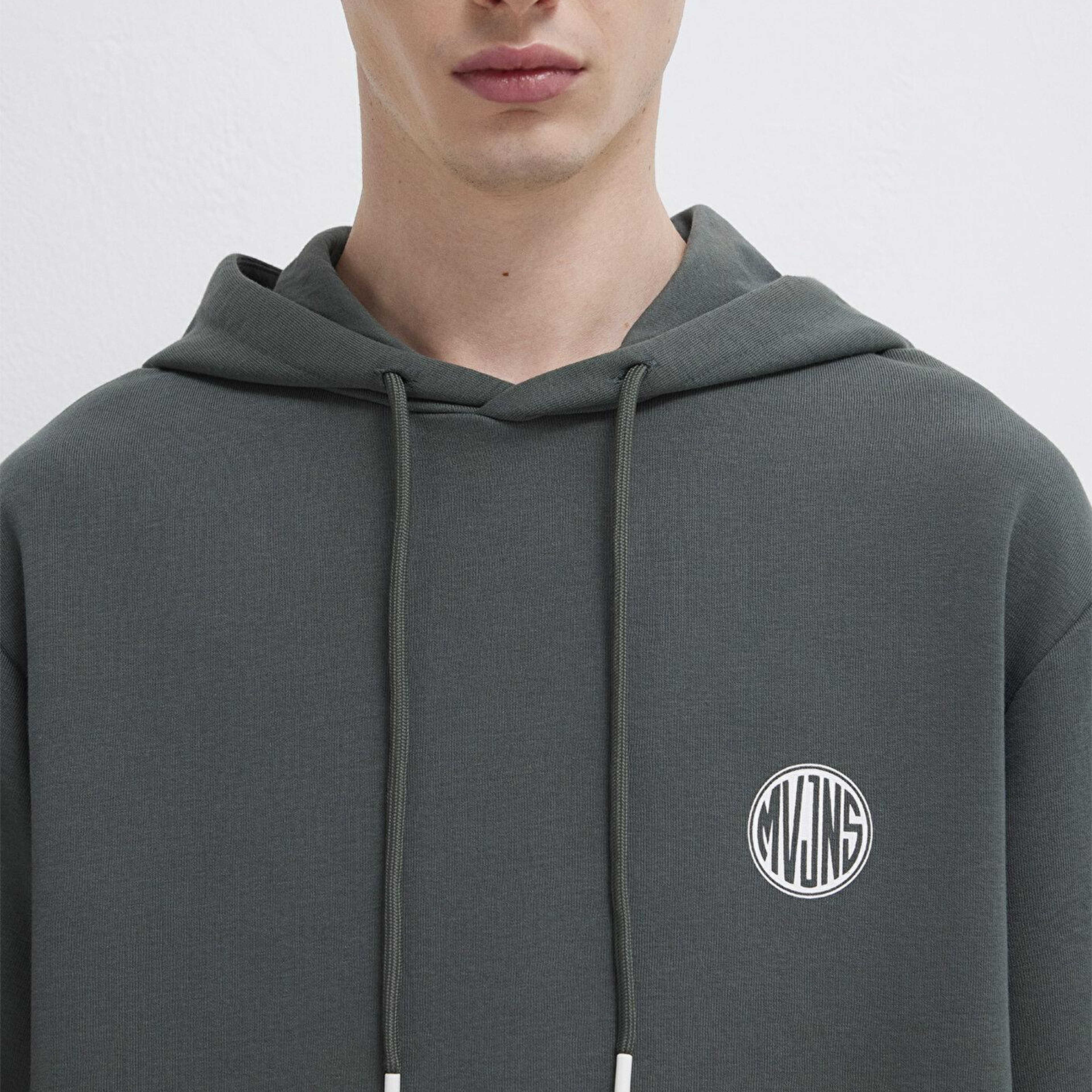 Mavi MVJNS Logo Baskılı Kapüşonlu Yeşil Sweatshirt 0611786-71598